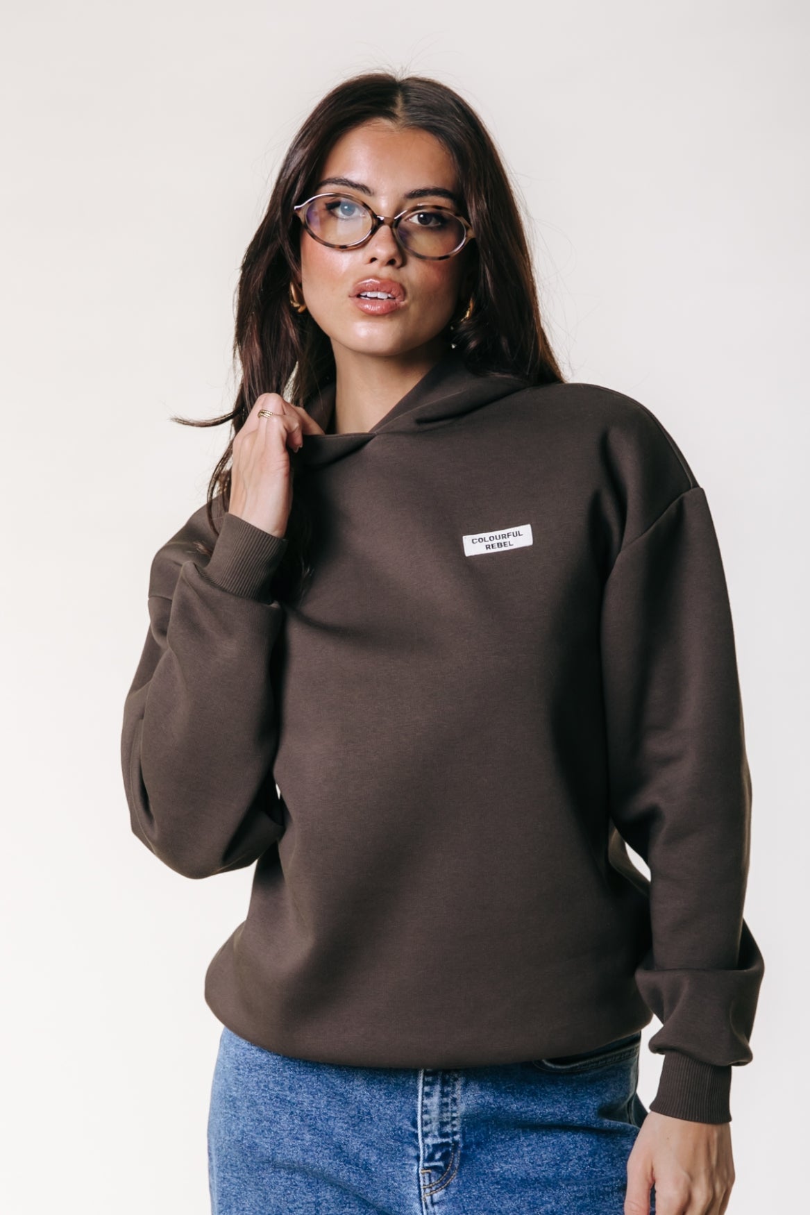 Label Hoodie | Brown