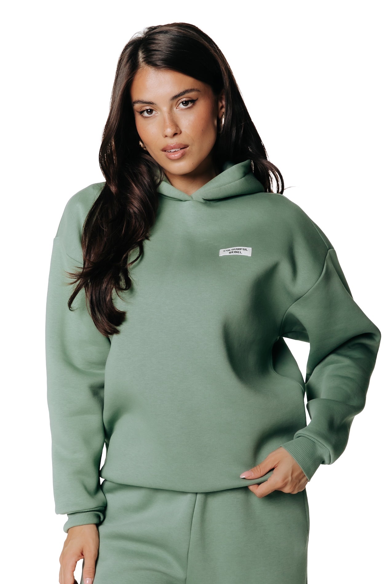 Label Hoodie | Olive Green