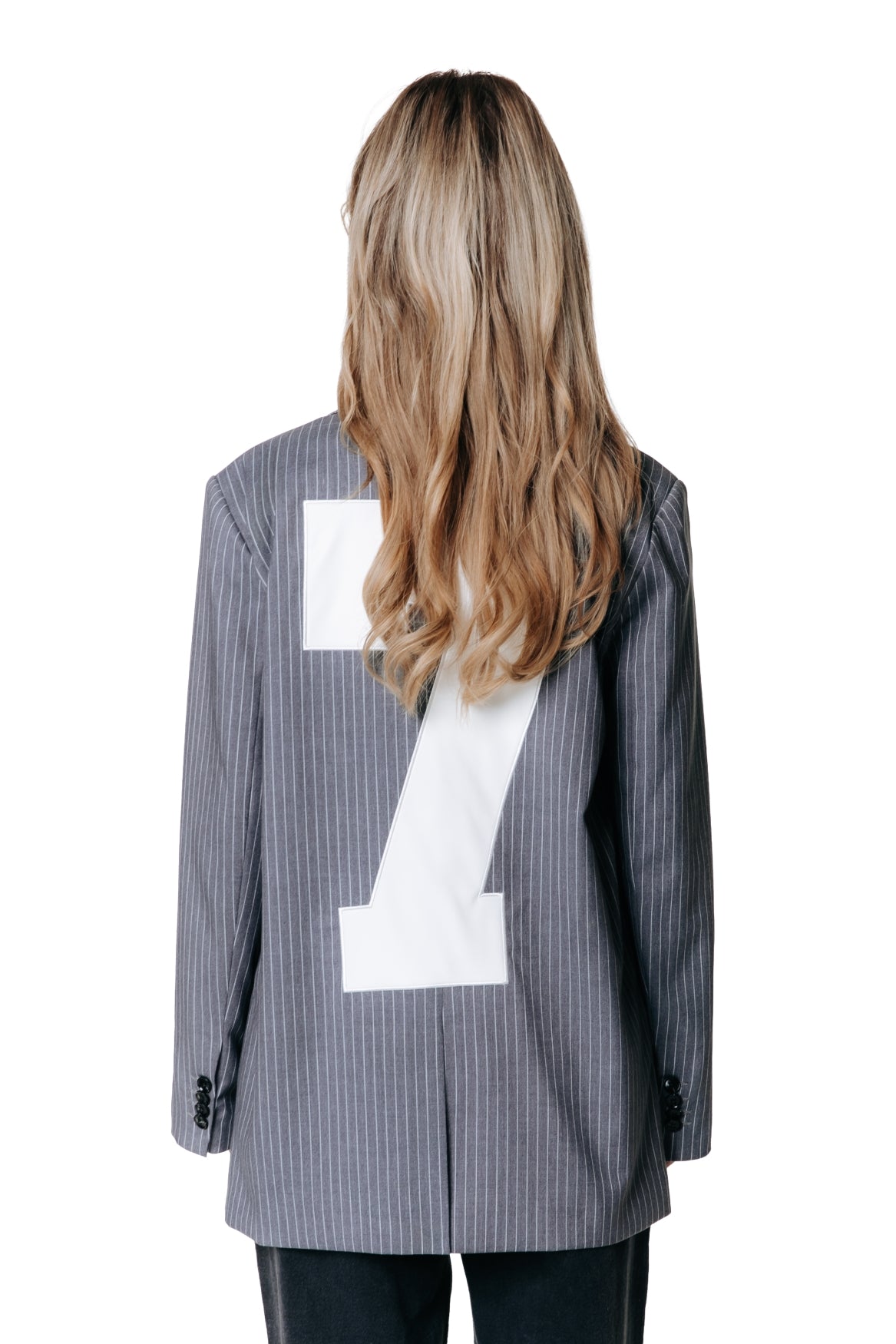 Jesra Stripe Blazer | Dark grey