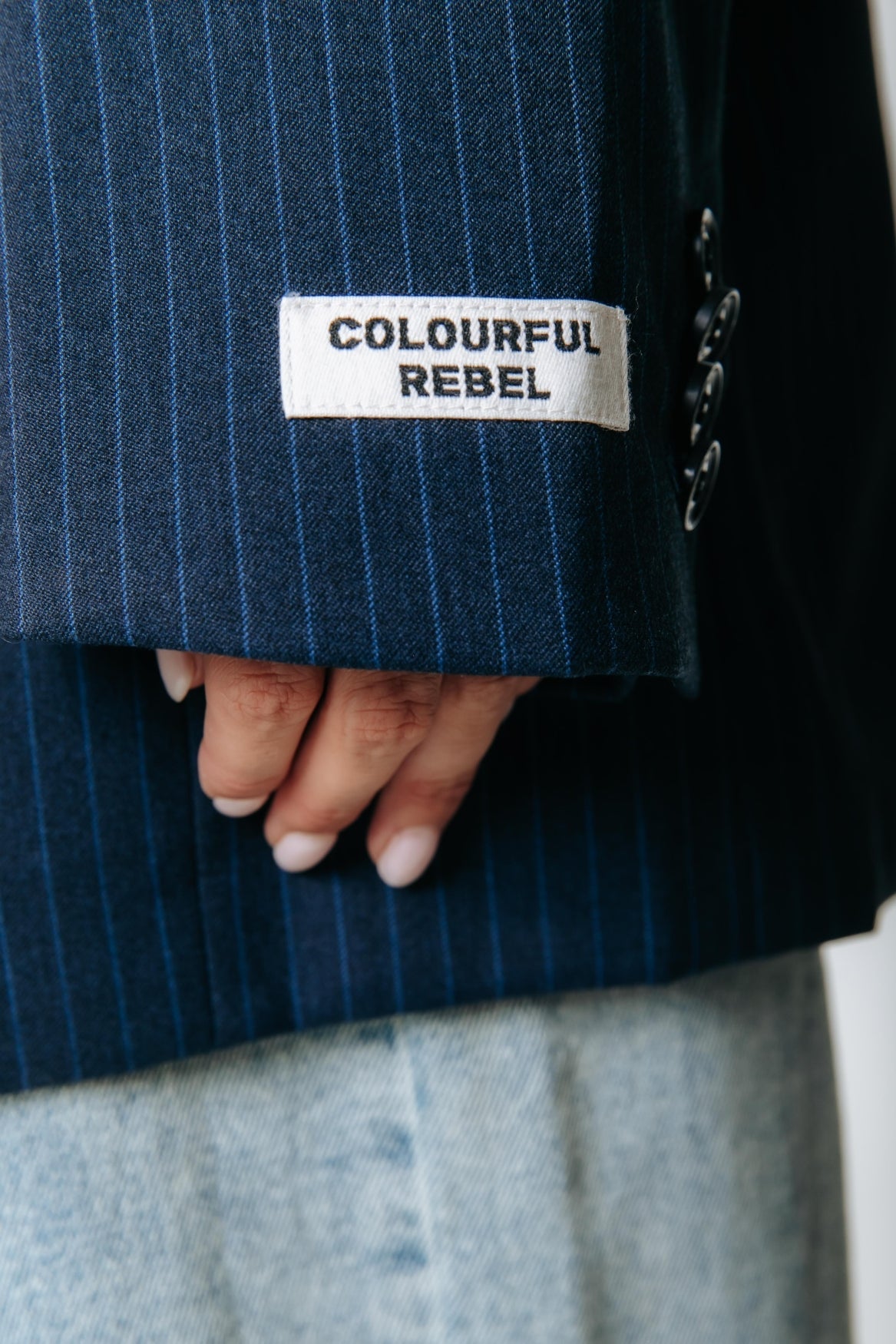 Gemma Pinstripe Blazer | Dark blue