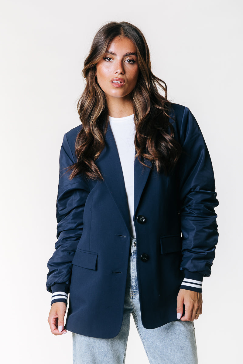 Gemma Contrast Blazer | Navy