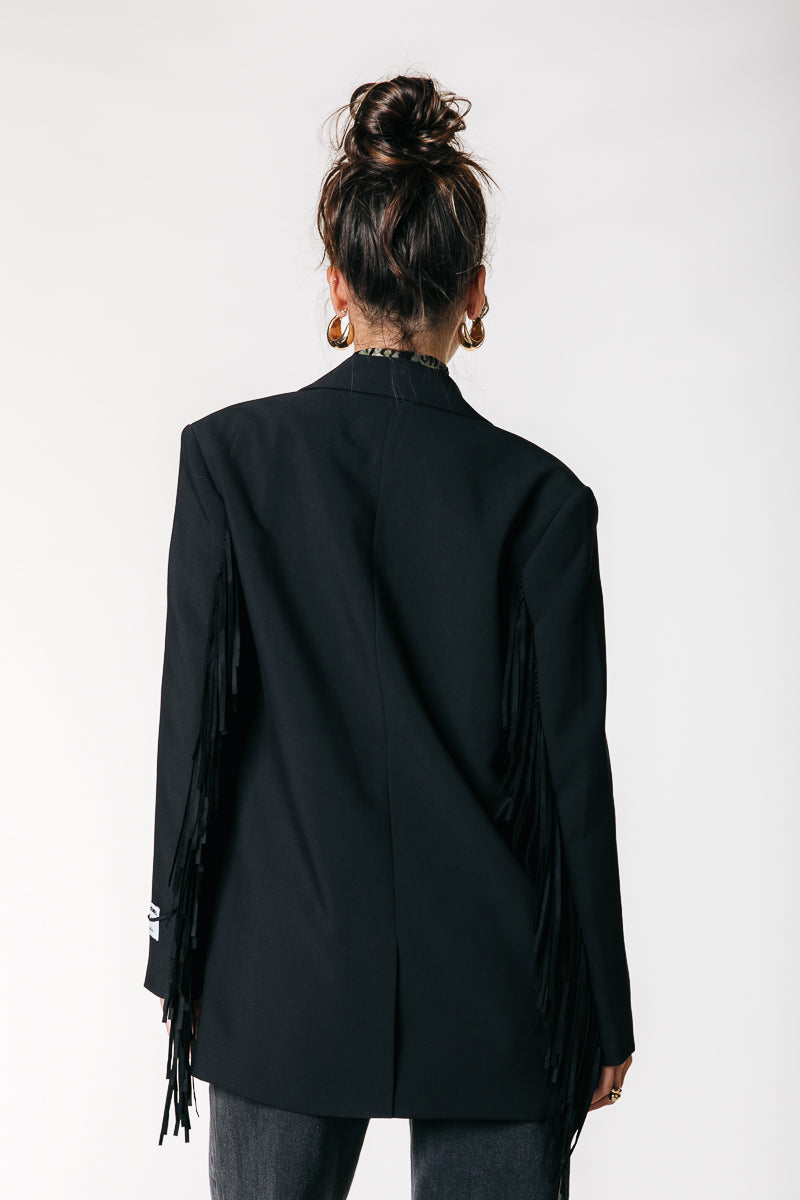 Jesra Fringe Blazer | Black