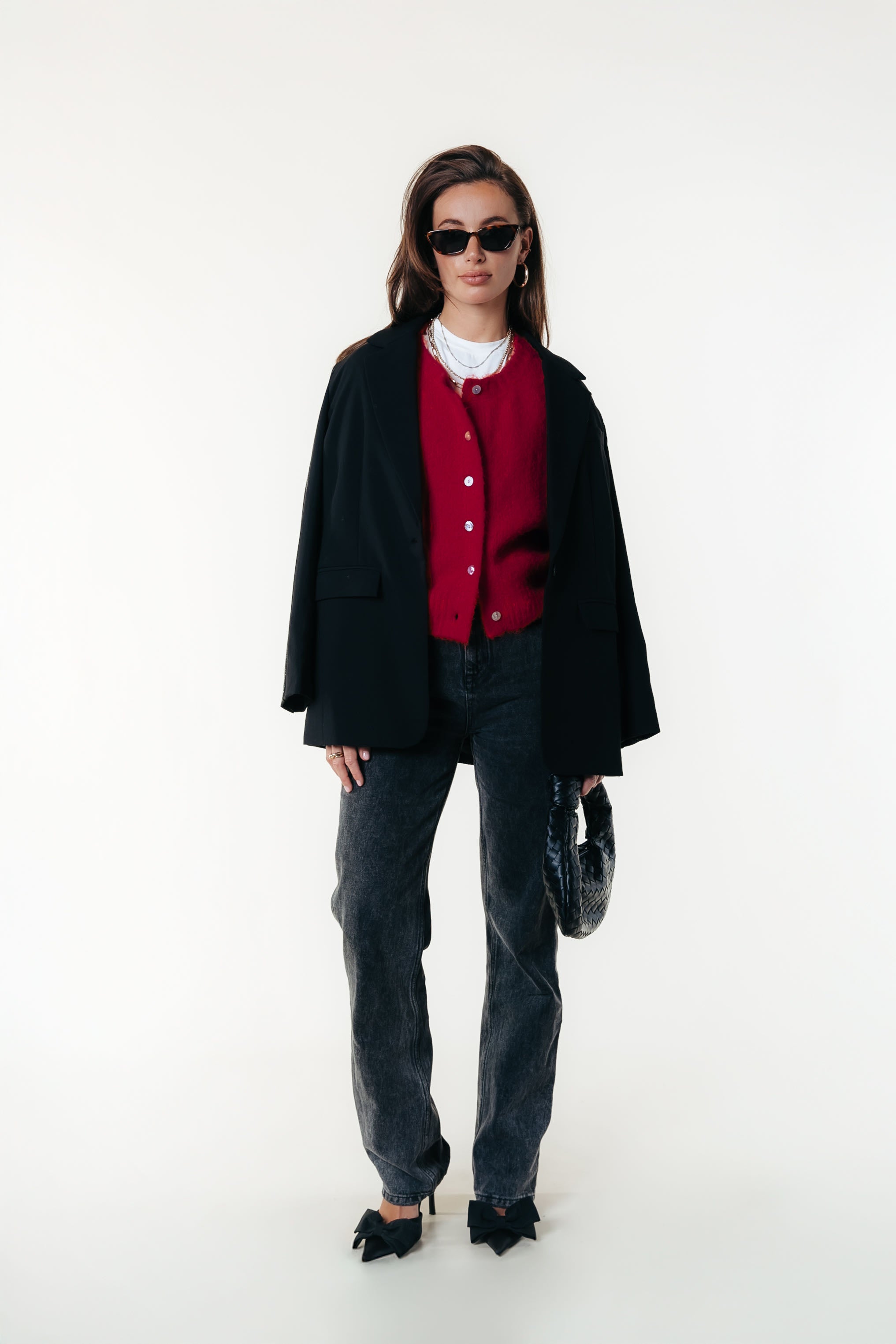 Jesra Glitter Tape Blazer | Black