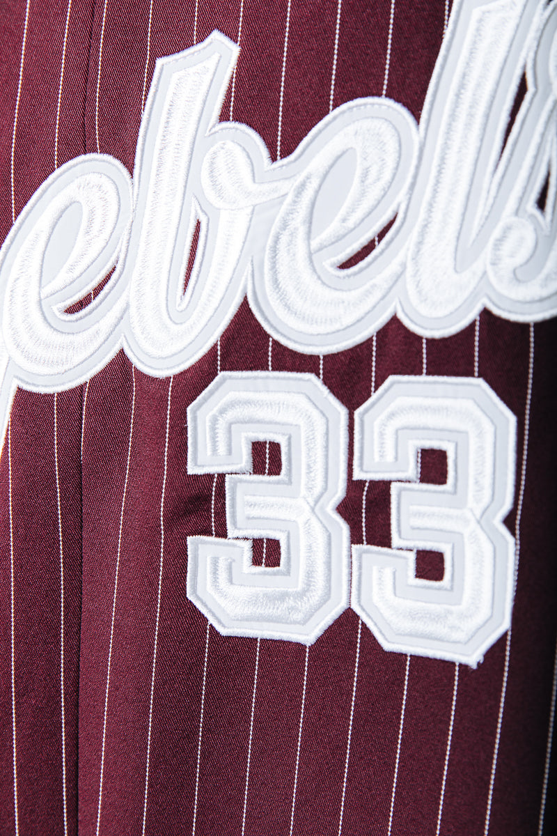 Jesra Stripe Blazer | Merlot Red