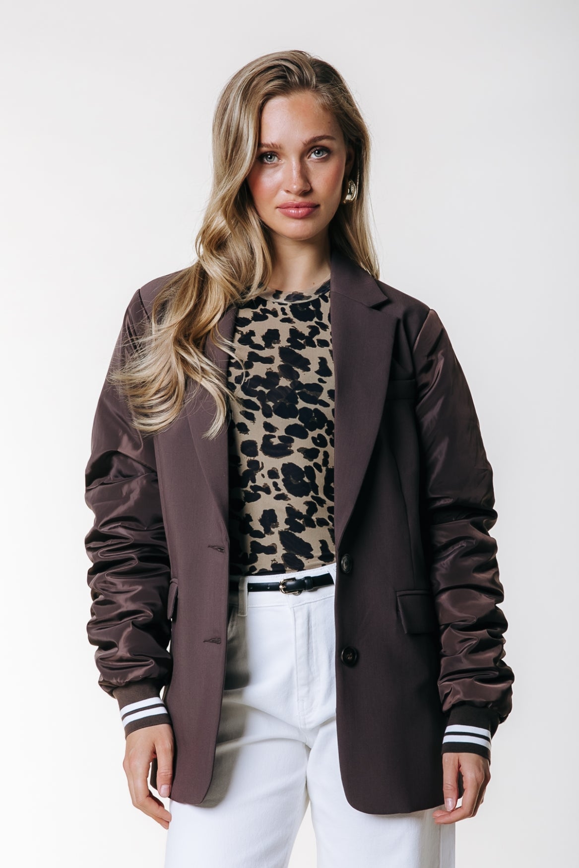 Gemma Contrast Blazer | Brown