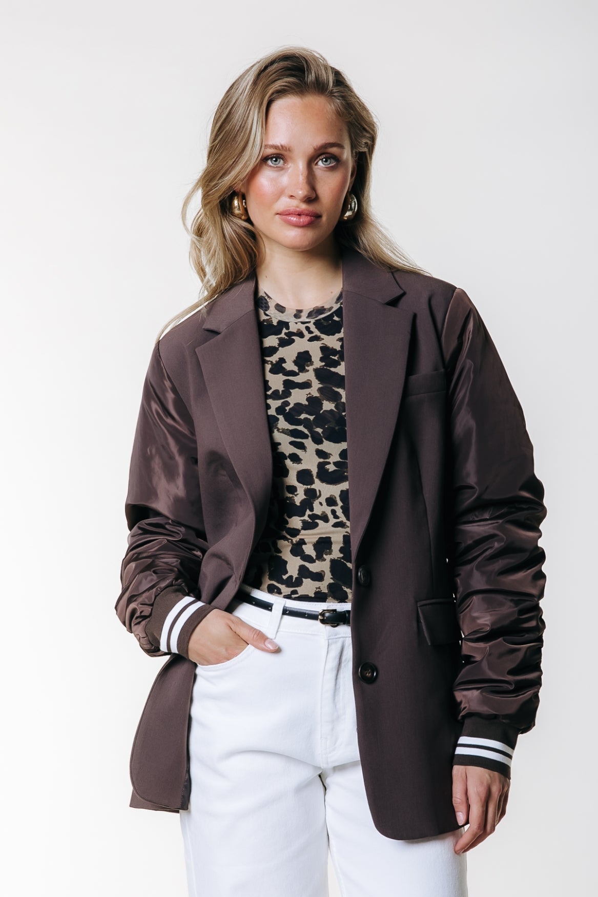 Gemma Contrast Blazer | Brown