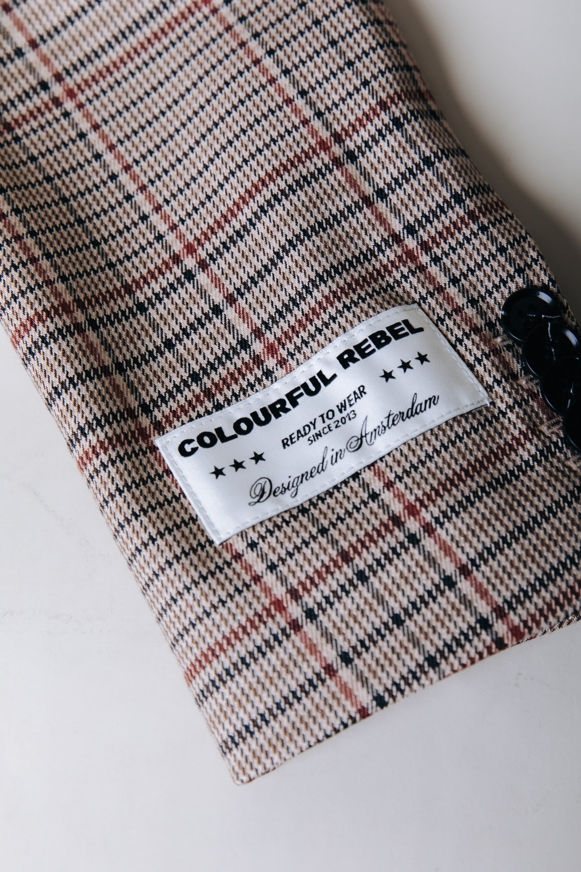 Paris Check Patch Single Breasted Blazer | Medium brown