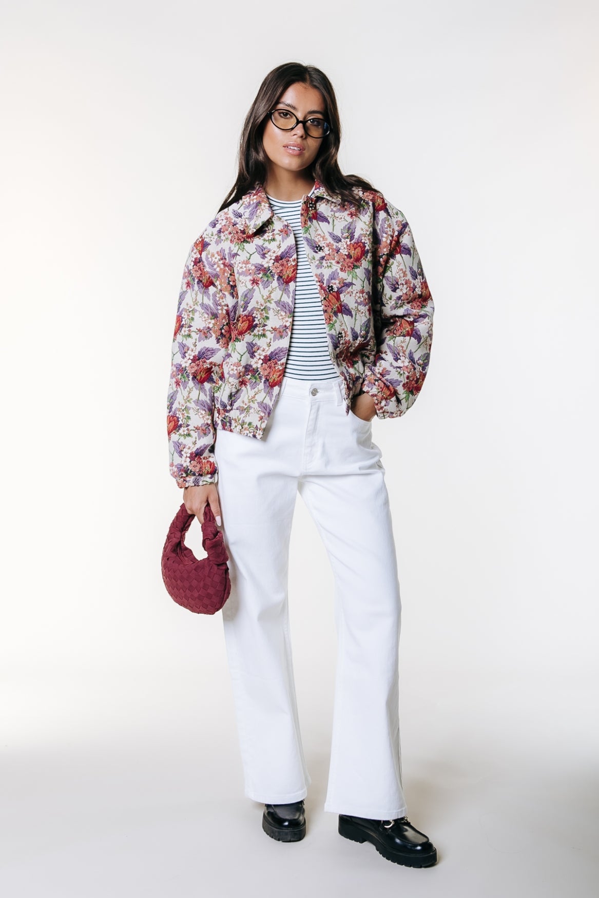 Bente Flower Jacquard Jacket | Off white