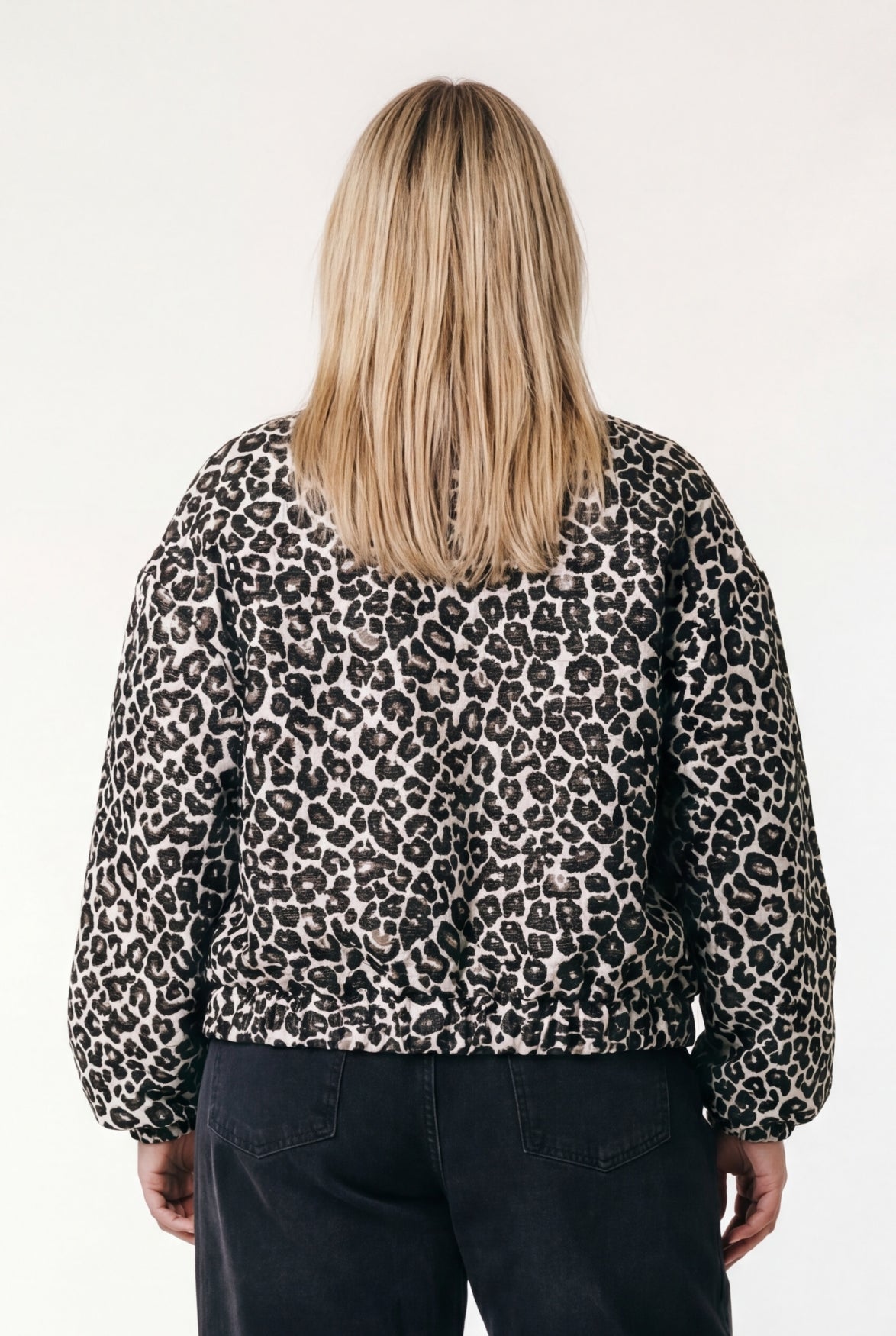 Bente Leoparden-Jacquard-Bomberjacke | Braun