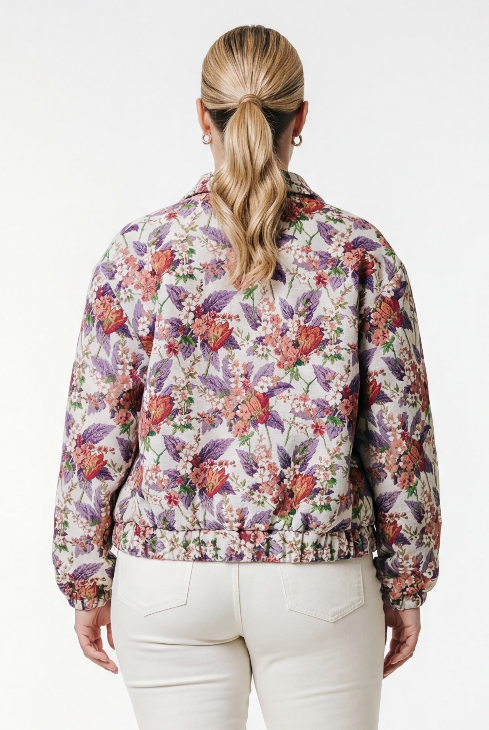 Bente Flower Jacquard Jacket | Off white