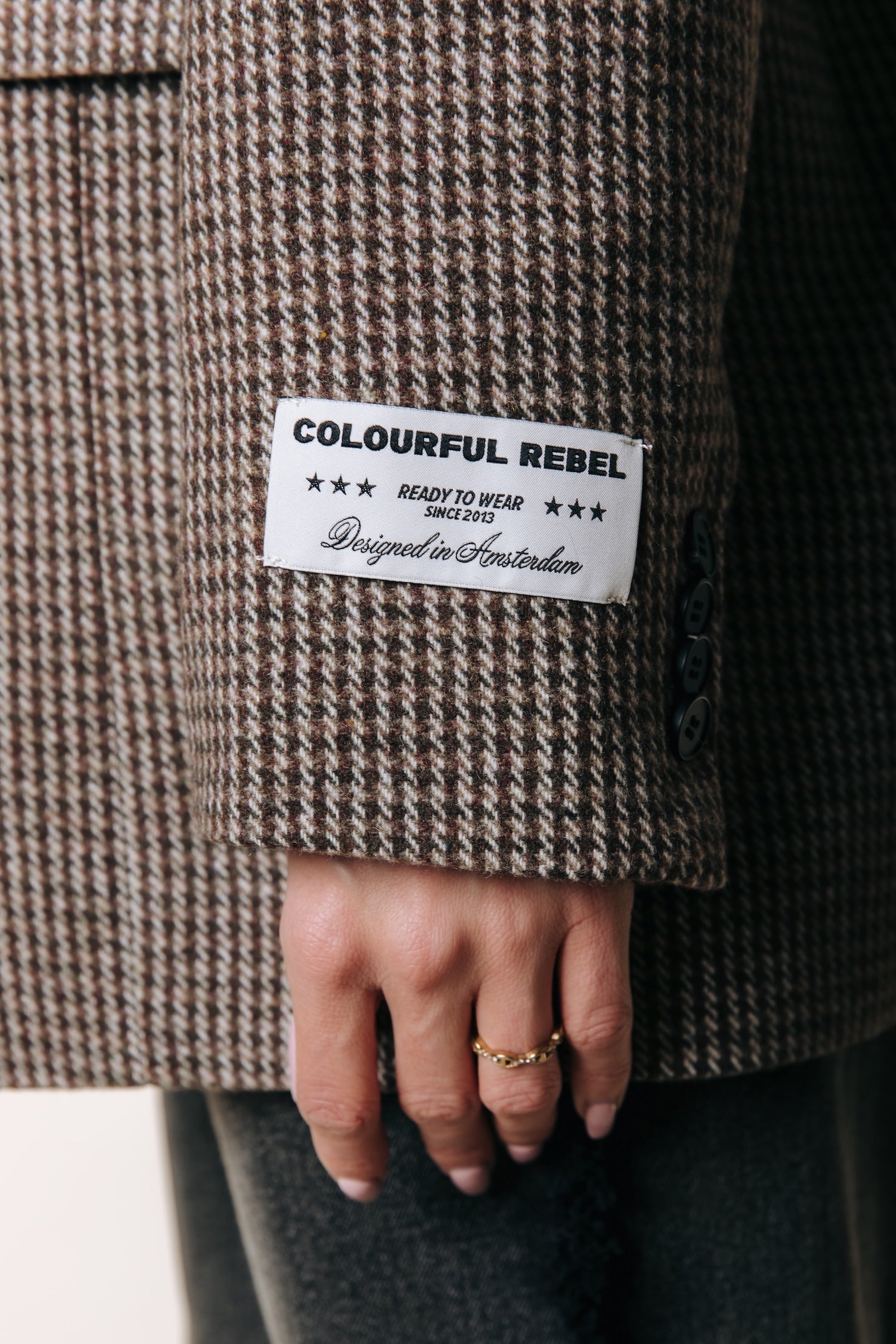 Jesra karierter einreihiger Blazer | Braun