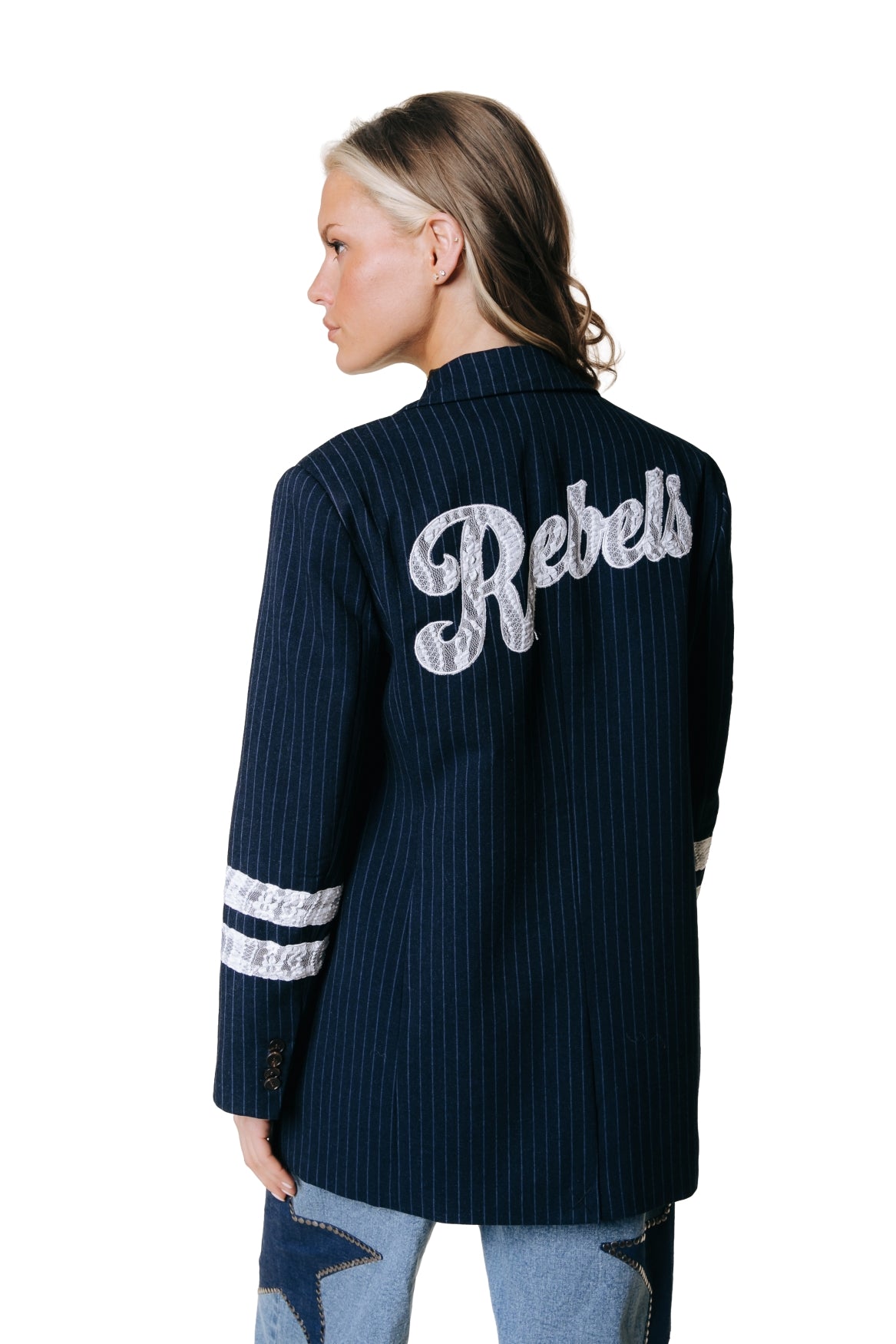 Nadelstreifenblazer „Jesra“ | Dunkelblau