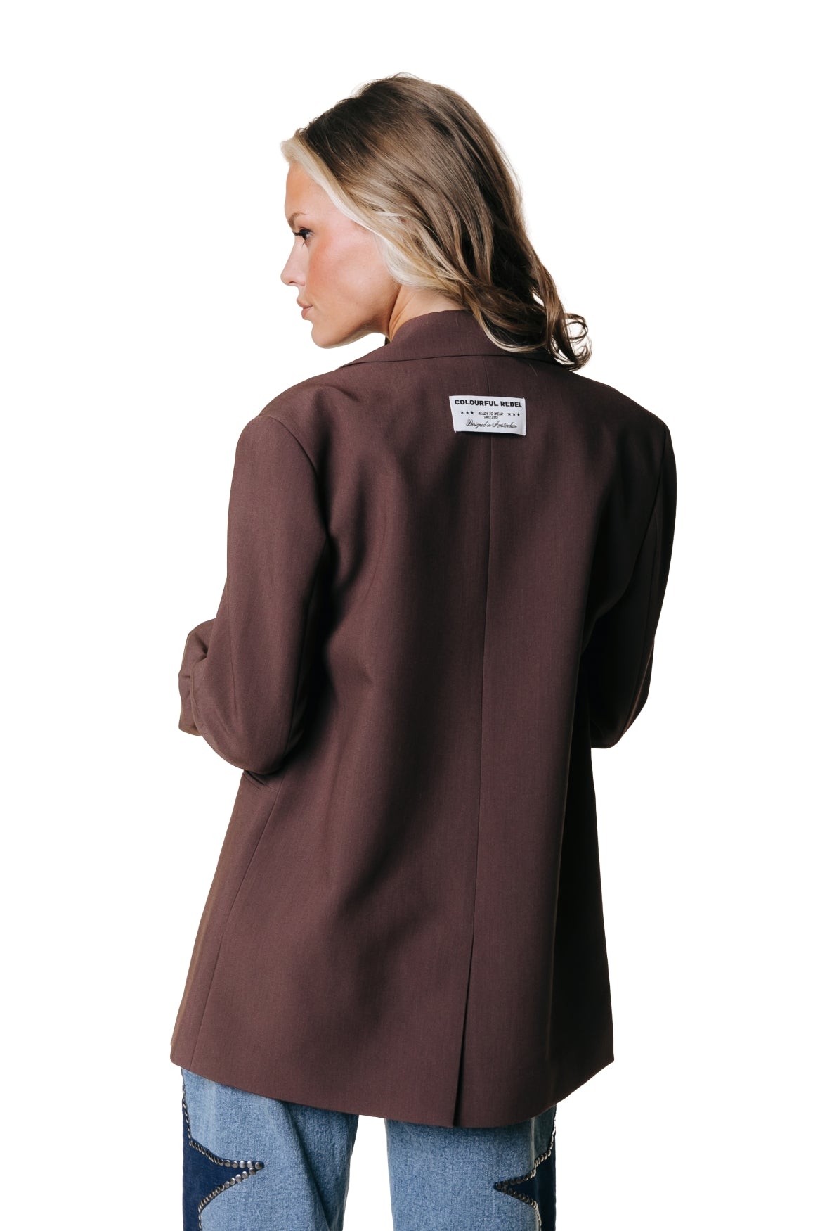 Mimmi Lace Sleeve Blazer | Brown