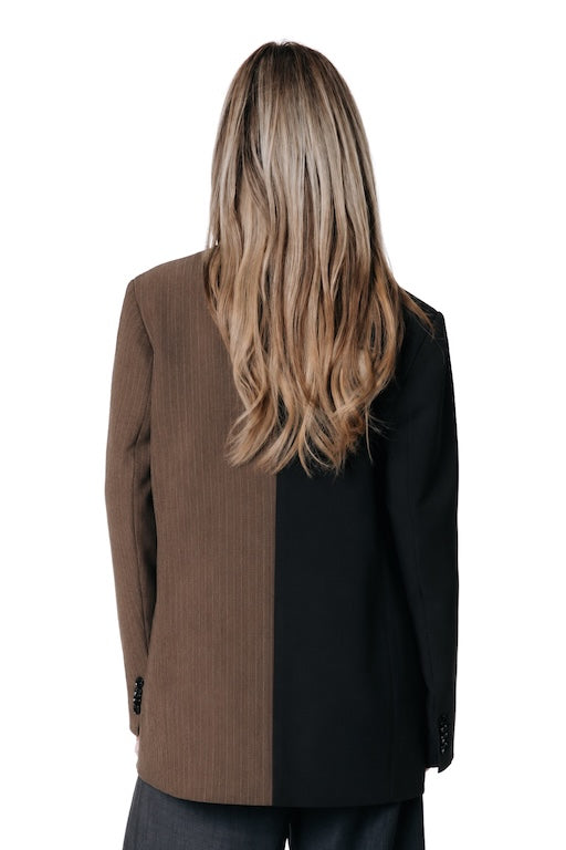 Jesra Two Tone Blazer | Brown