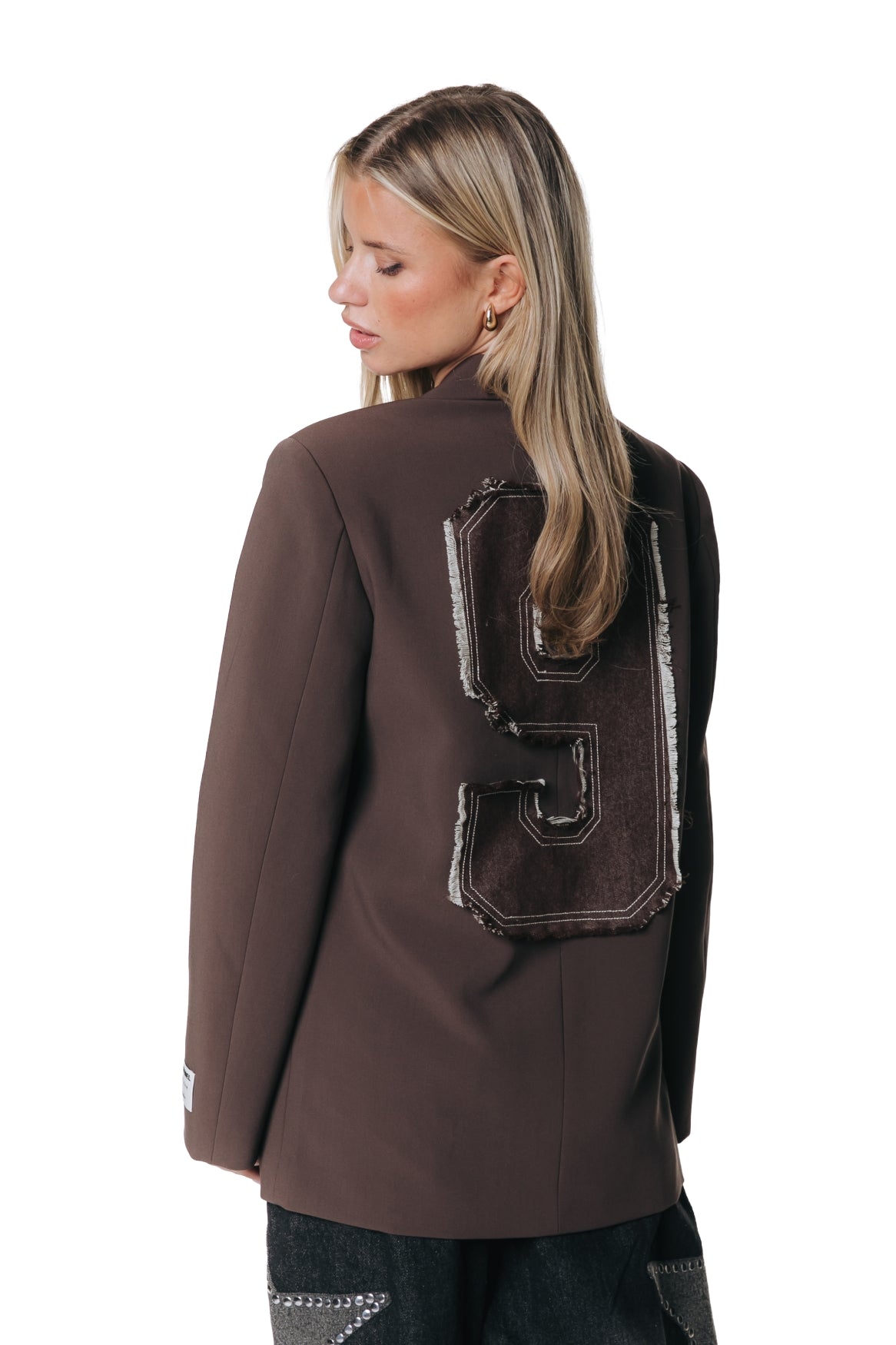 Gemma Denim Patch Blazer | Brown