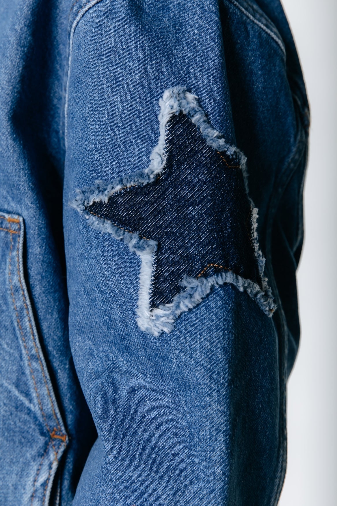 Jo Star Worker Jacket | Mid blue denim