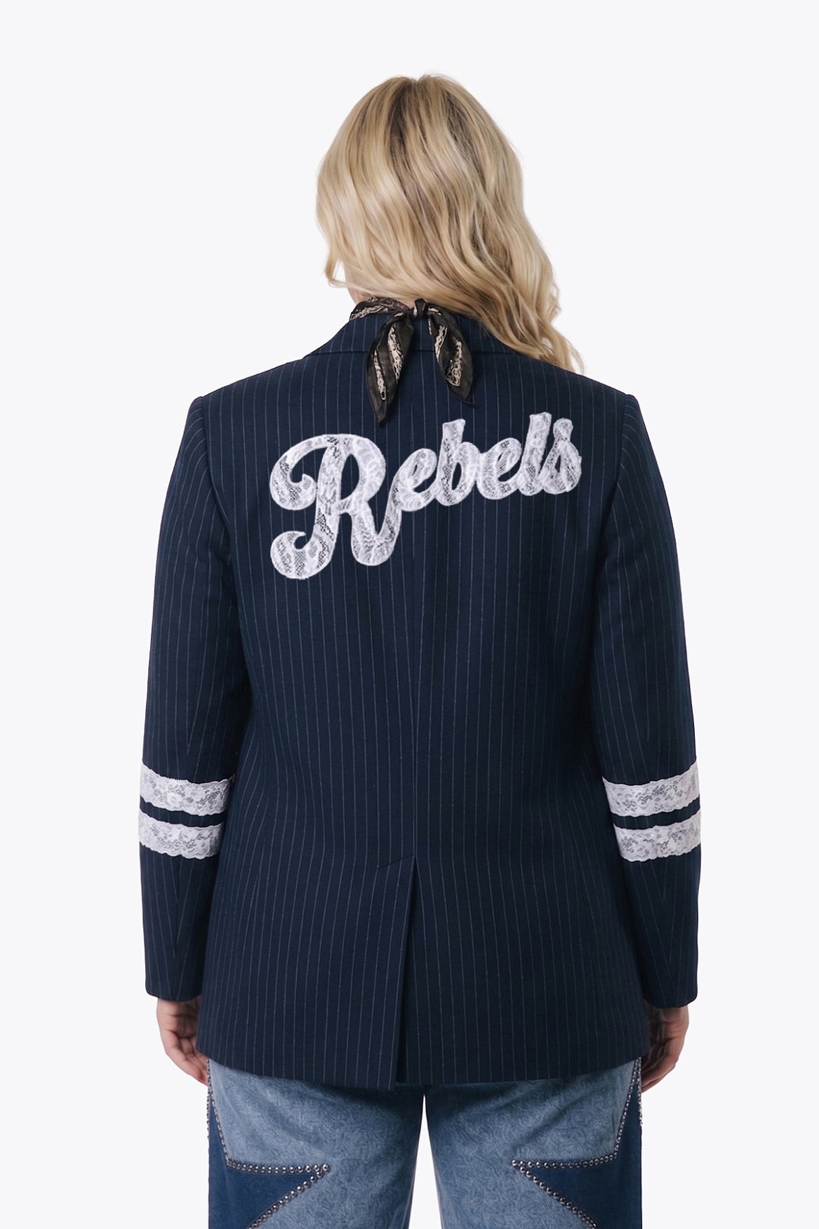 Jesra Pinstripe Blazer | Dark blue