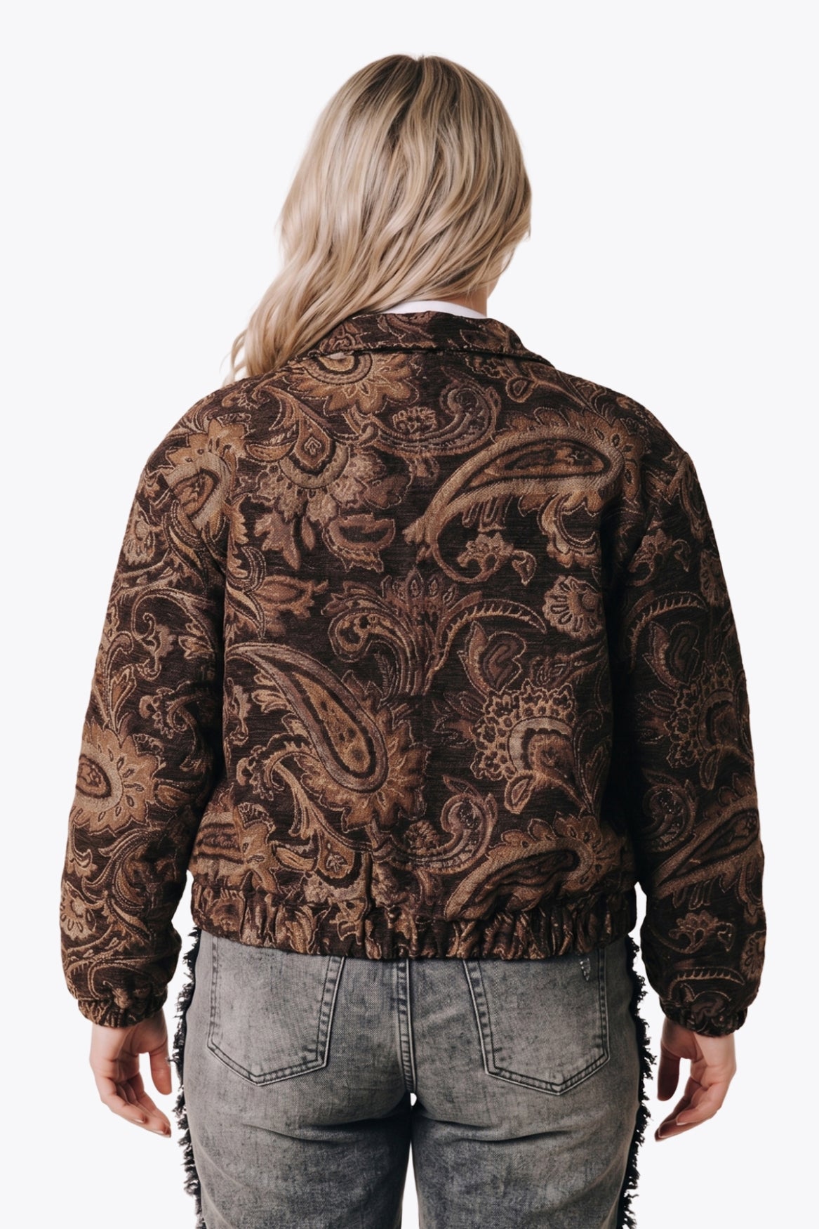 Bente Paisley Jacquard Jacket | Brown