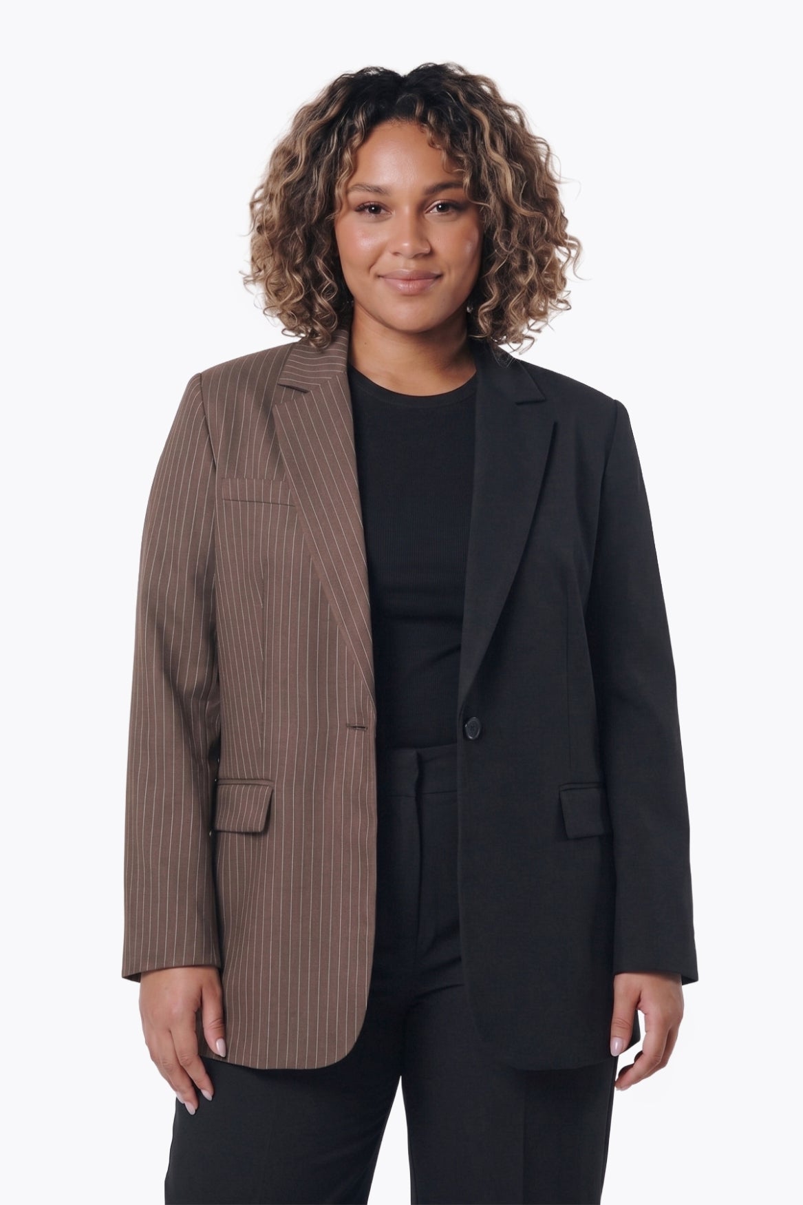 Jesra Two Tone Blazer | Brown