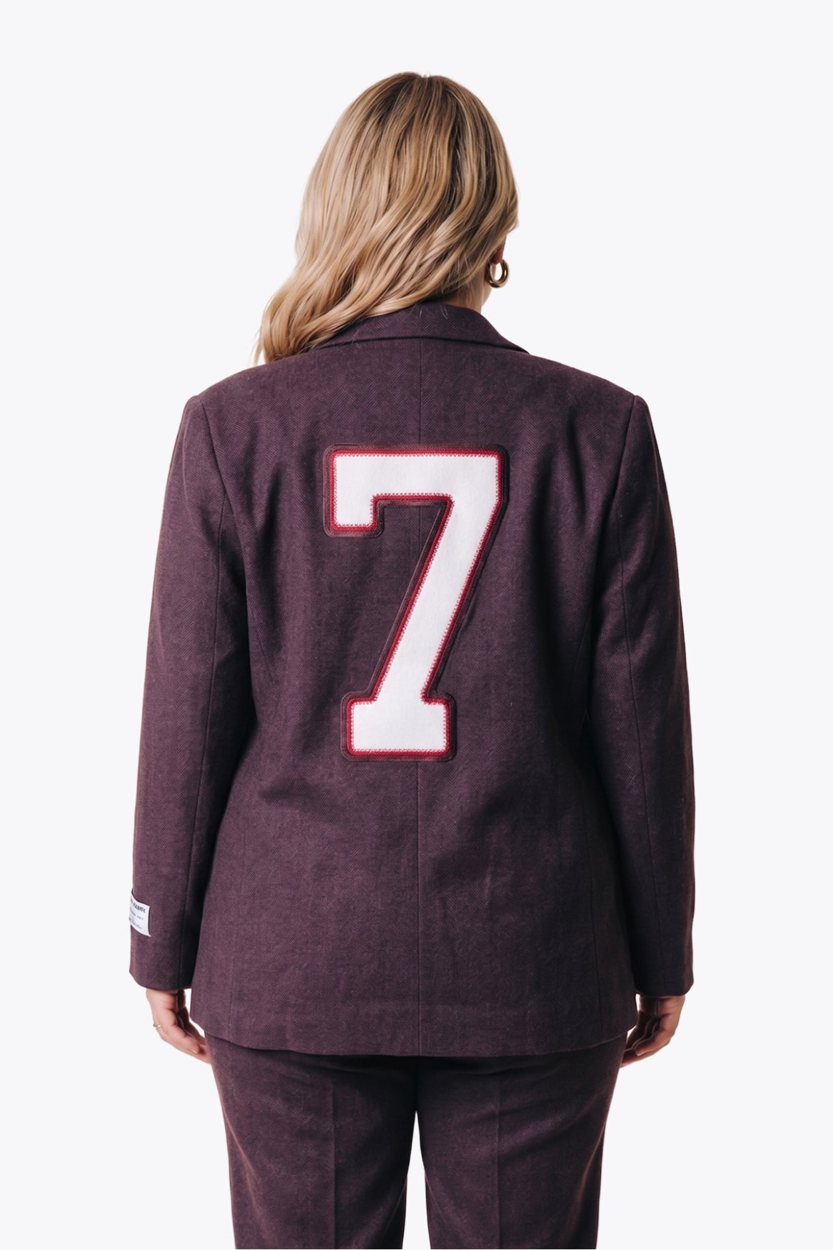 Gemma Herringbone Blazer | Red