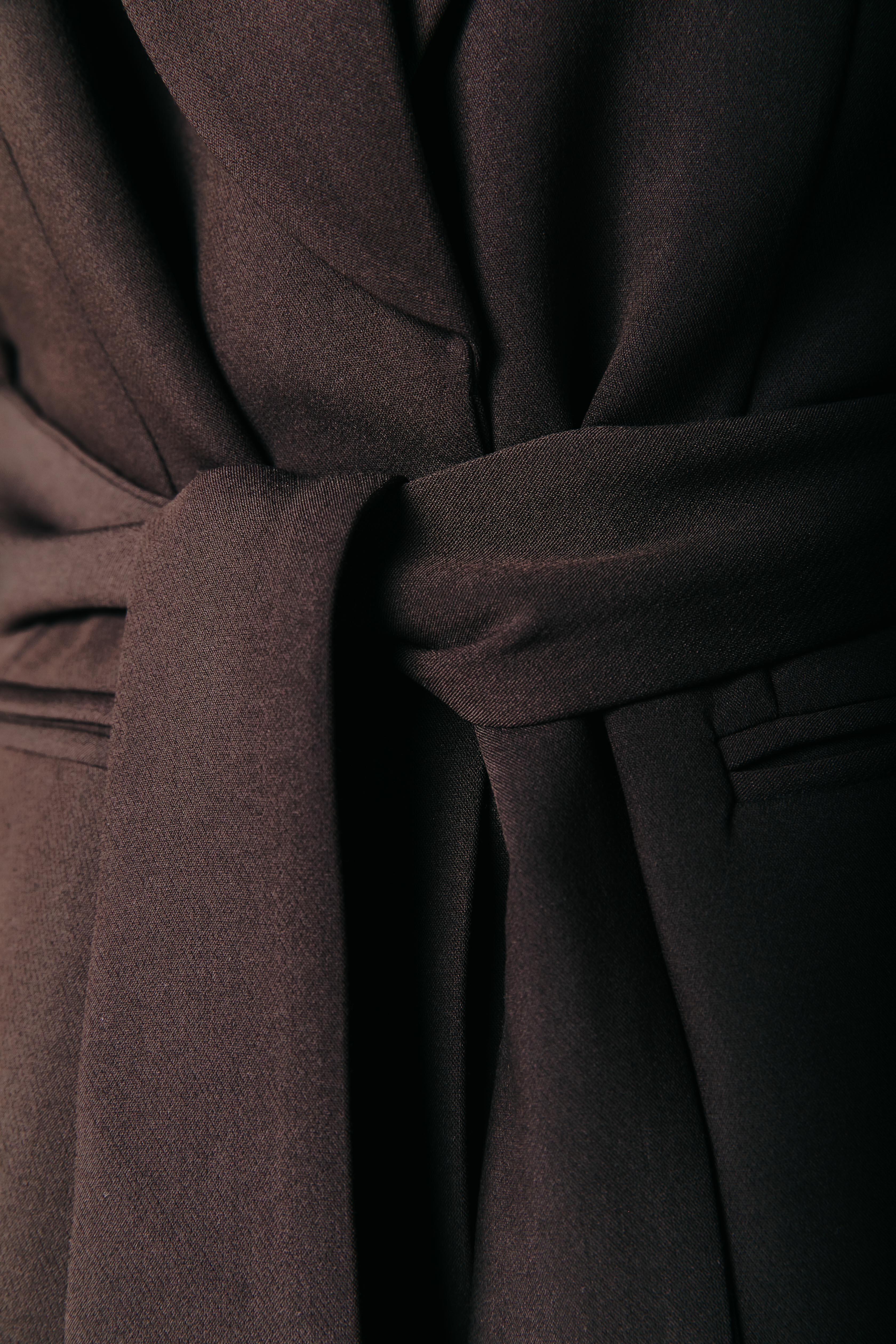 Izzy Pinstripe Blazer | Darkest Brown