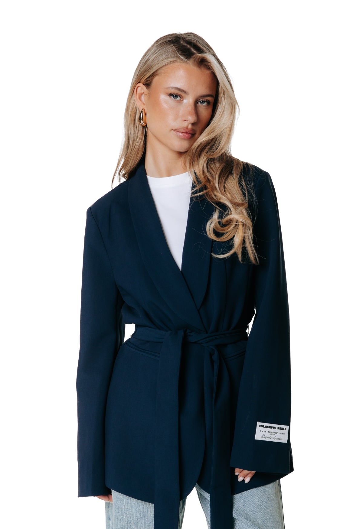 Izzy Pinstripe Blazer | Dark Navy