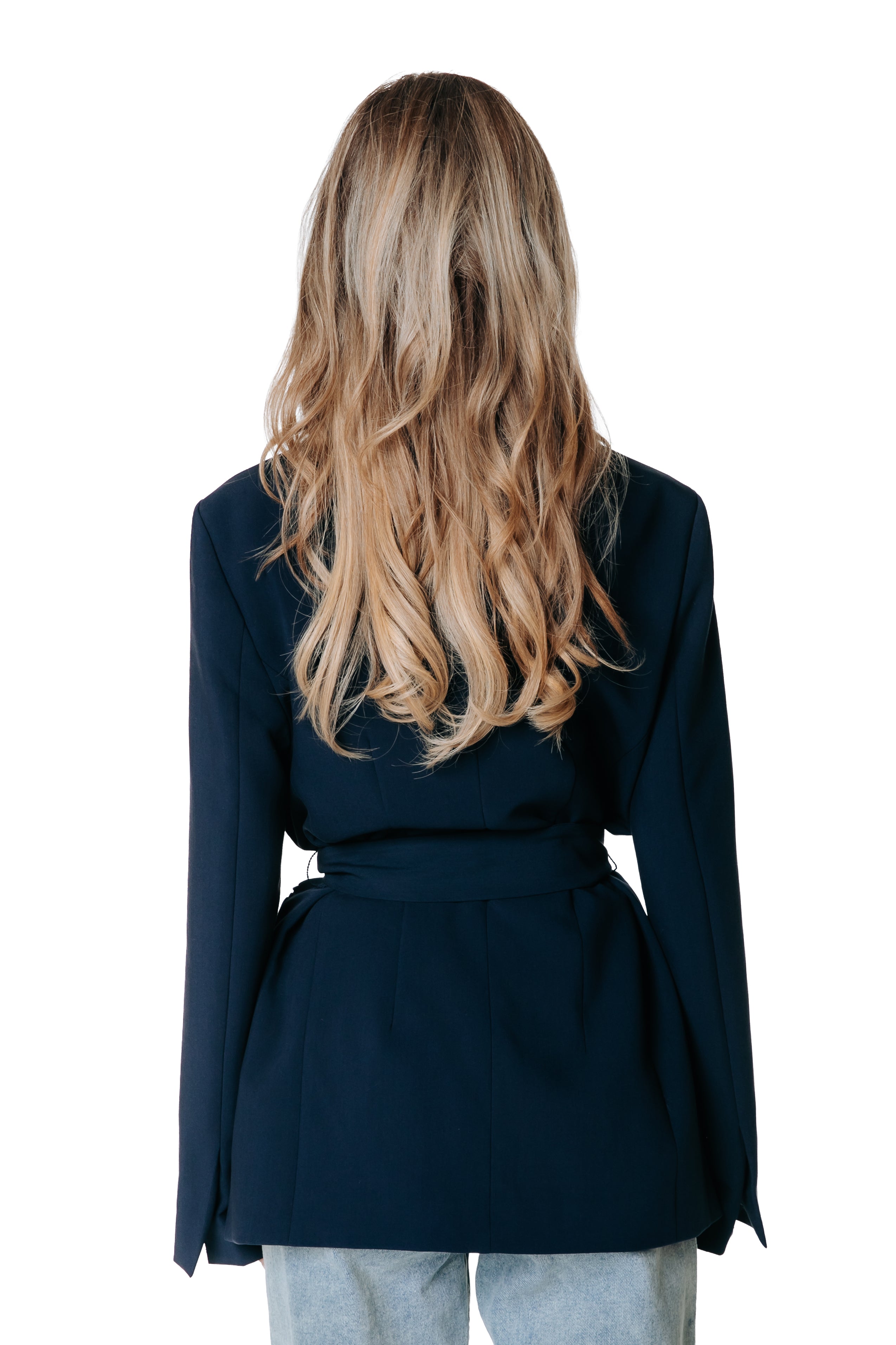 Izzy Pinstripe Blazer | Dark Navy