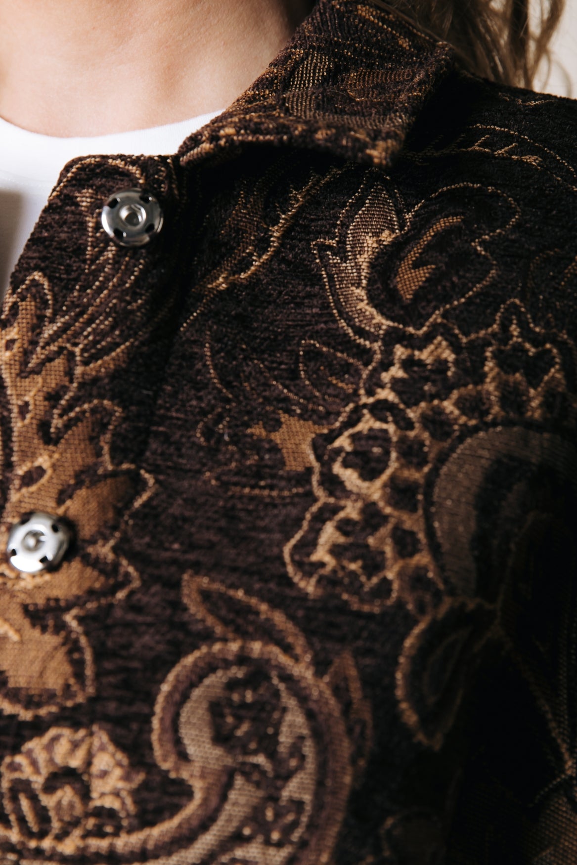 Bente Jacquard Bomber Jacket | Brown