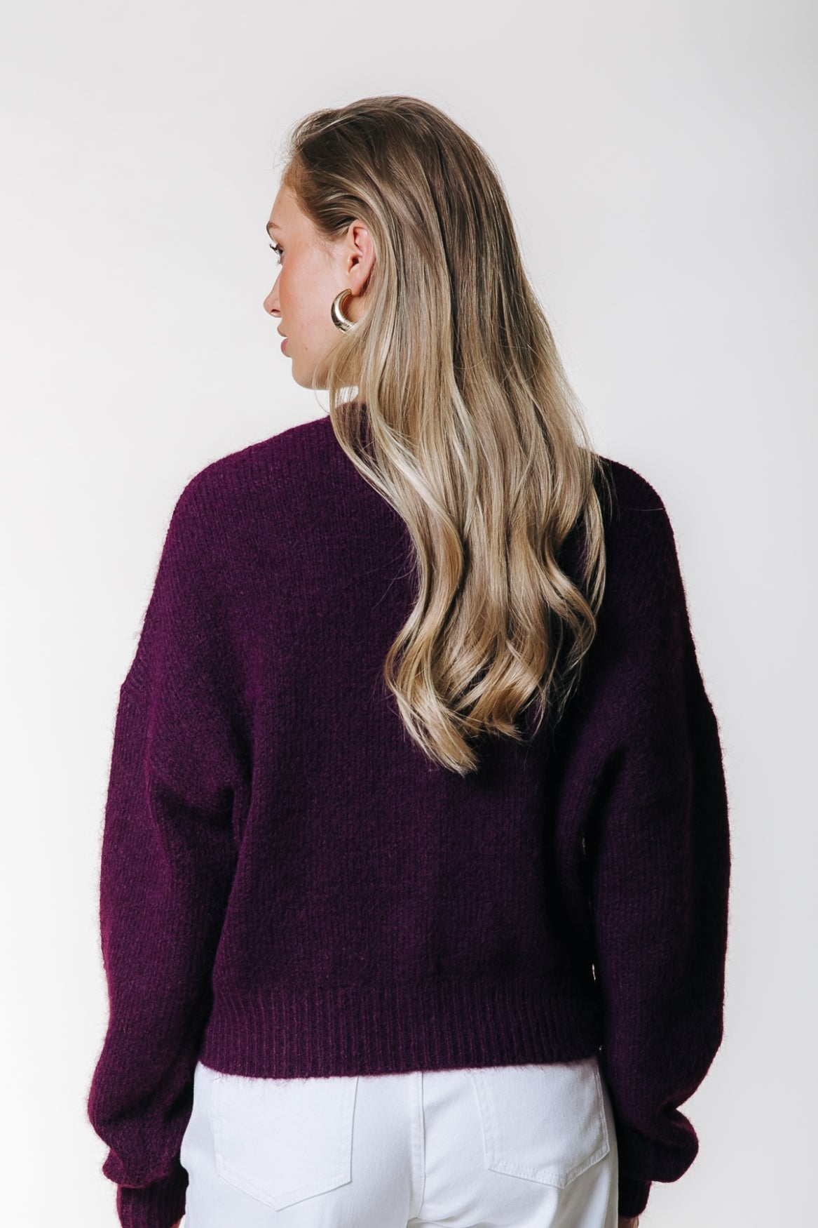 Yara Knitted Cardigan | Merlot Red