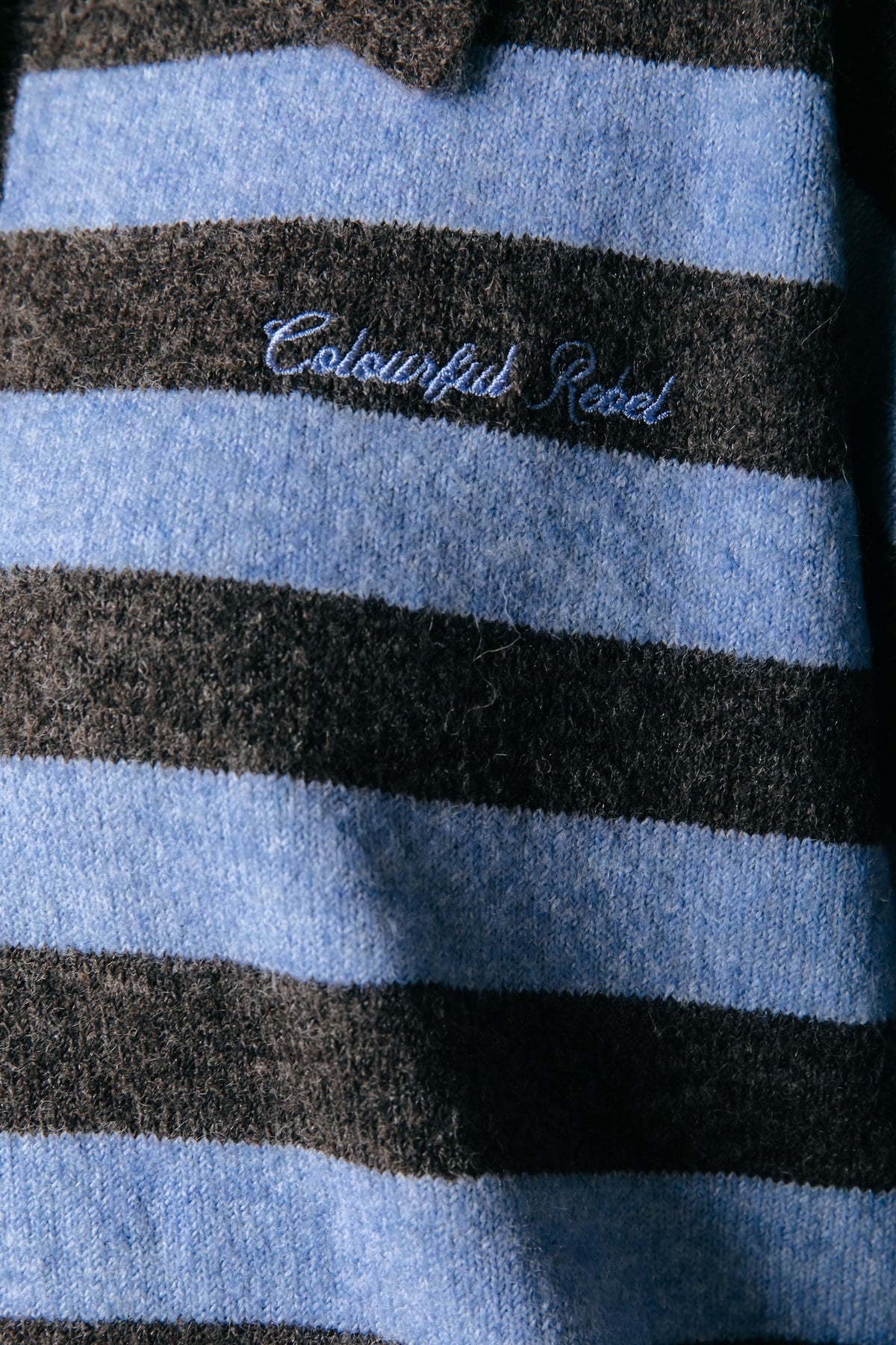 Linsey Striped Fluffy Knit | Brown / Blue