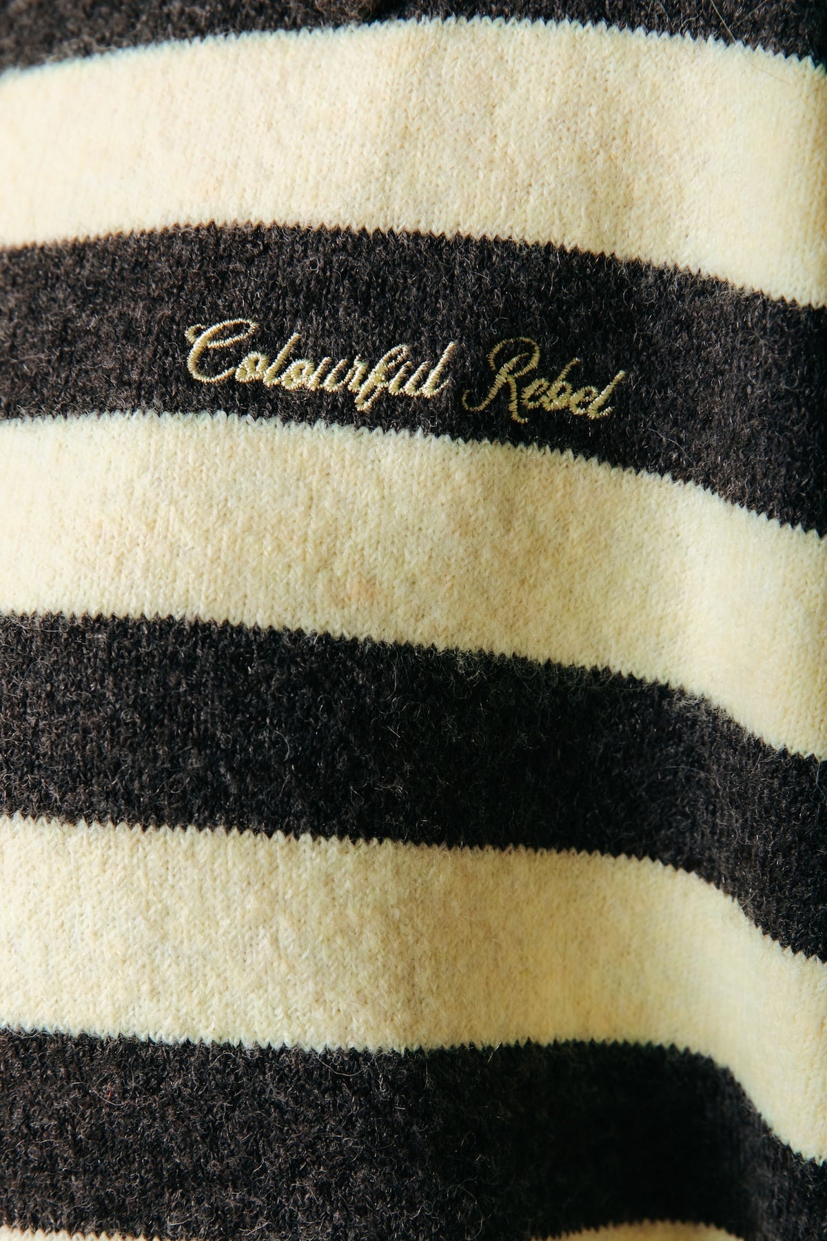 Linsey Striped Fluffy Knit | Brown / Yellow