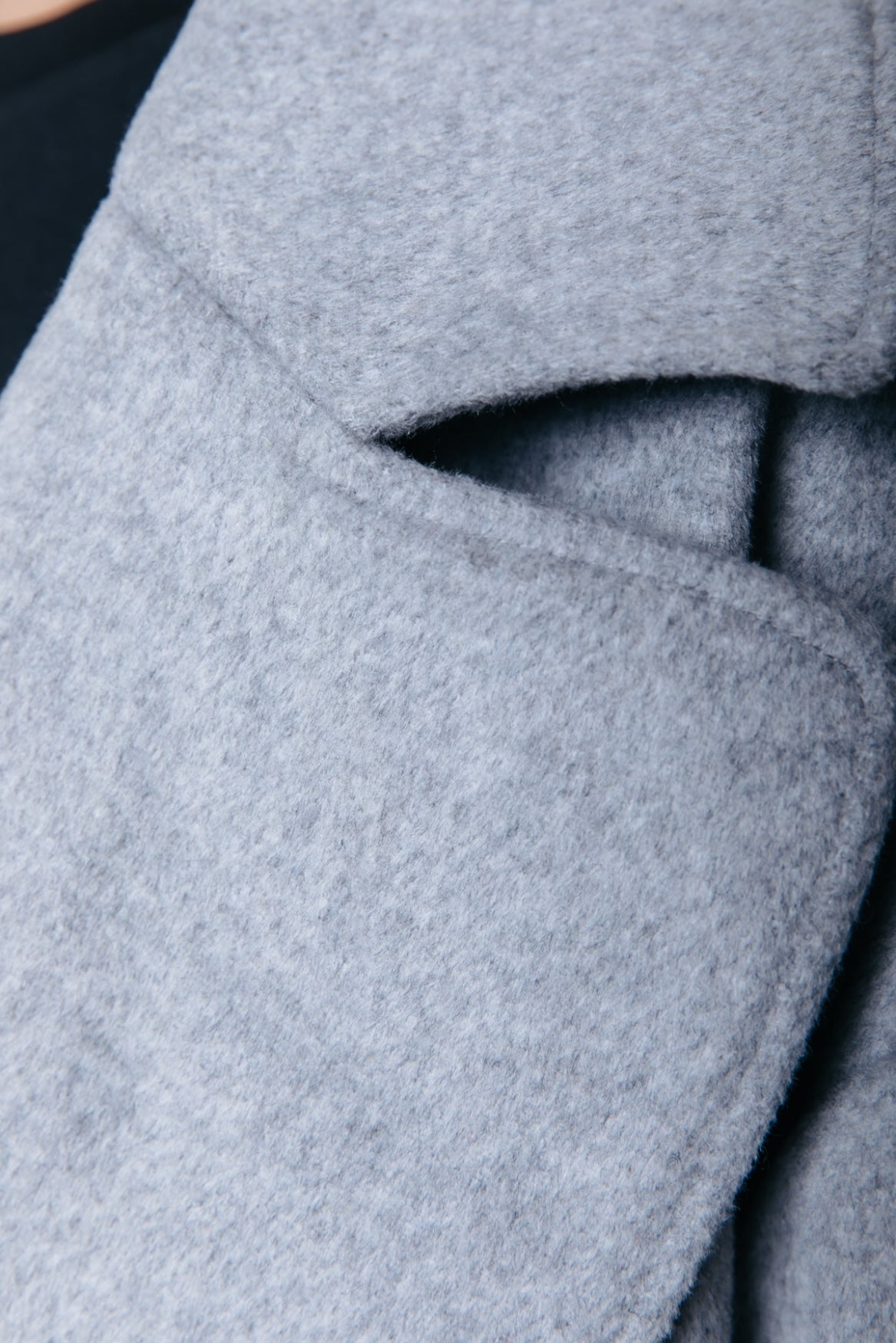 Zania Wool Long Coat | Light grey melange