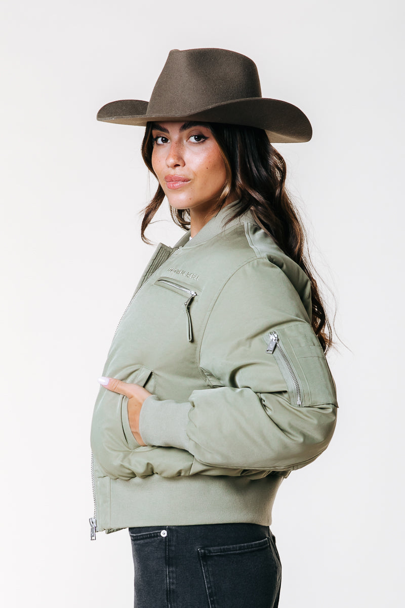 Dihya Bomber Jacket | Vintage green