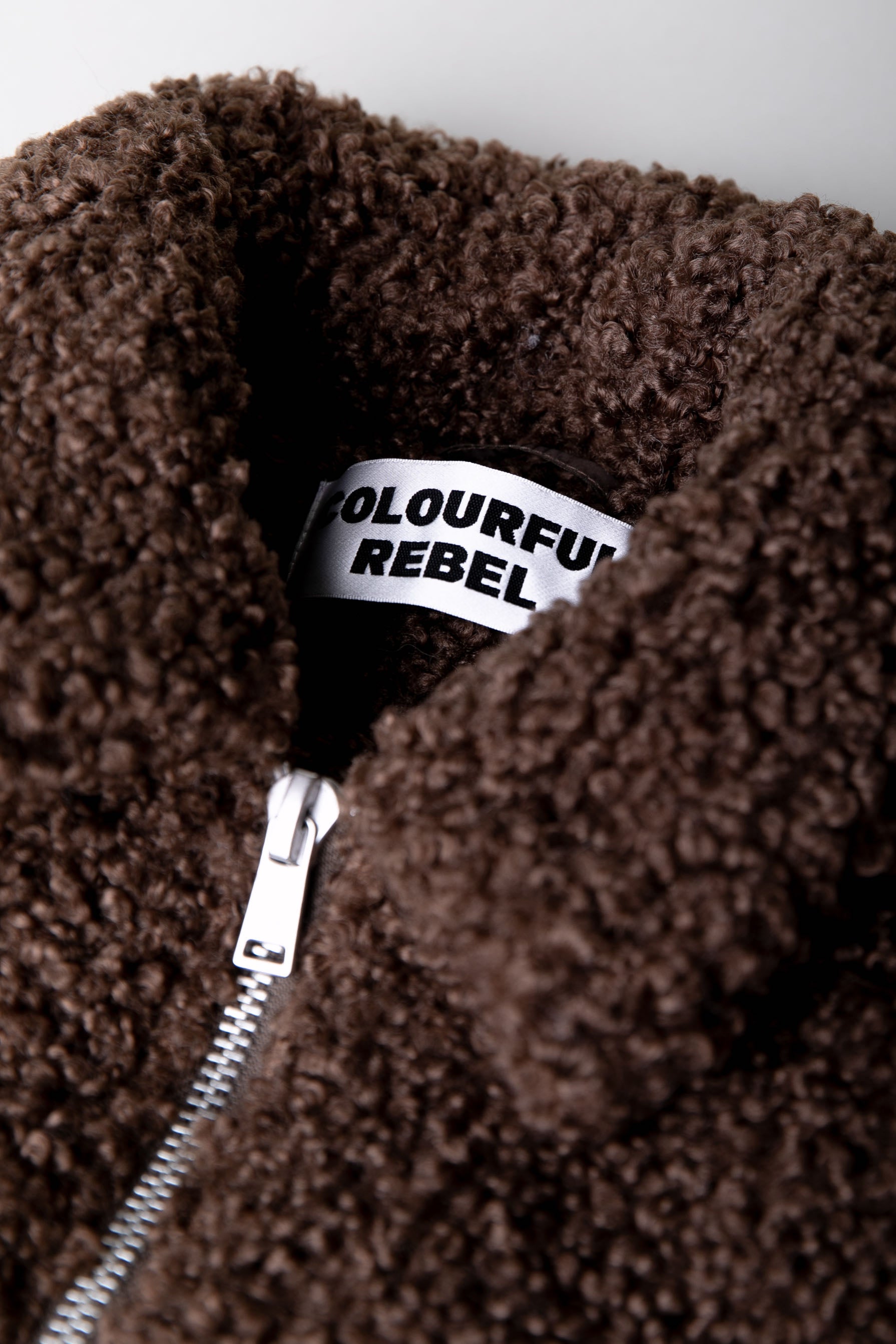 Charley Teddy Bomber Jacket | Chocolate Brown