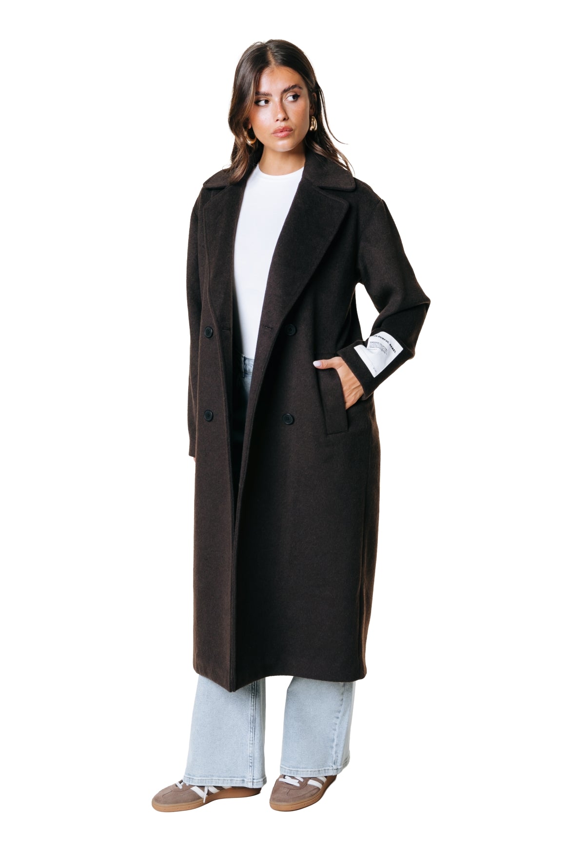 Zania Wool Long Coat | Brown