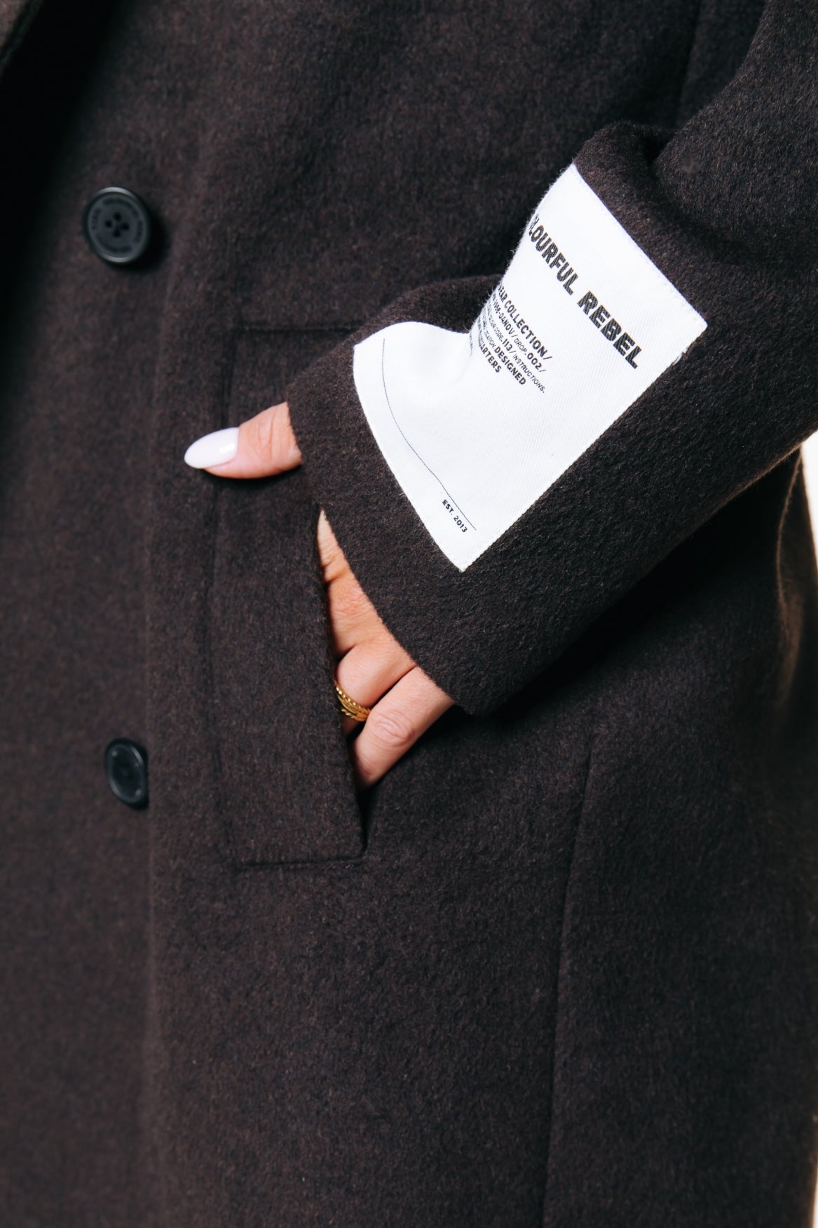Zania Wool Long Coat | Brown