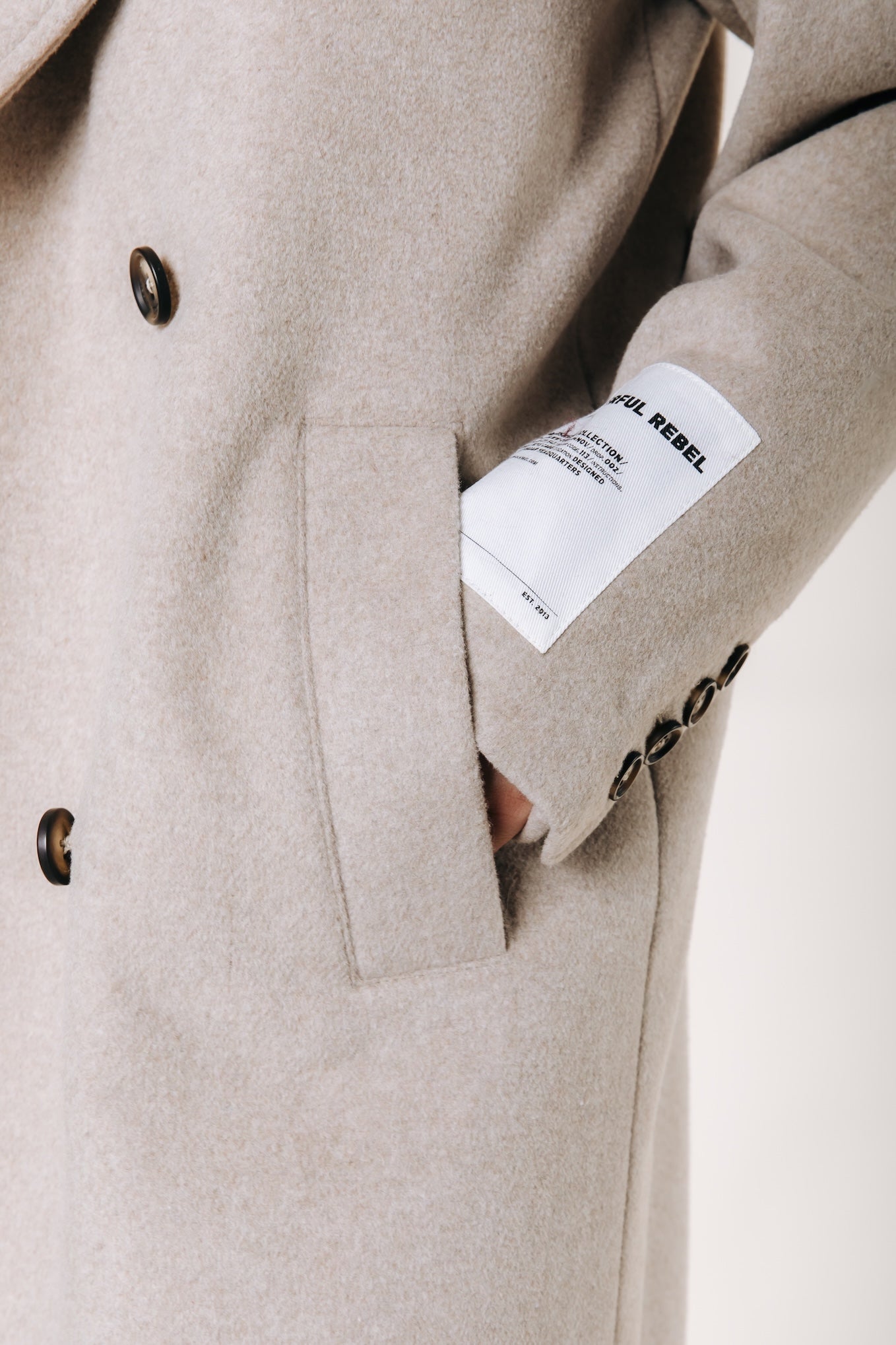 Zania Wool Long Coat | Beige