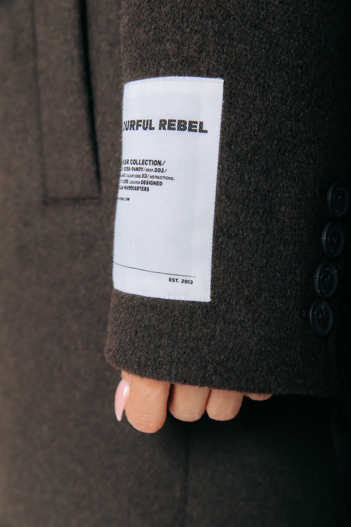Zania Fringe Double Breasted Wool Long Coat | Brown