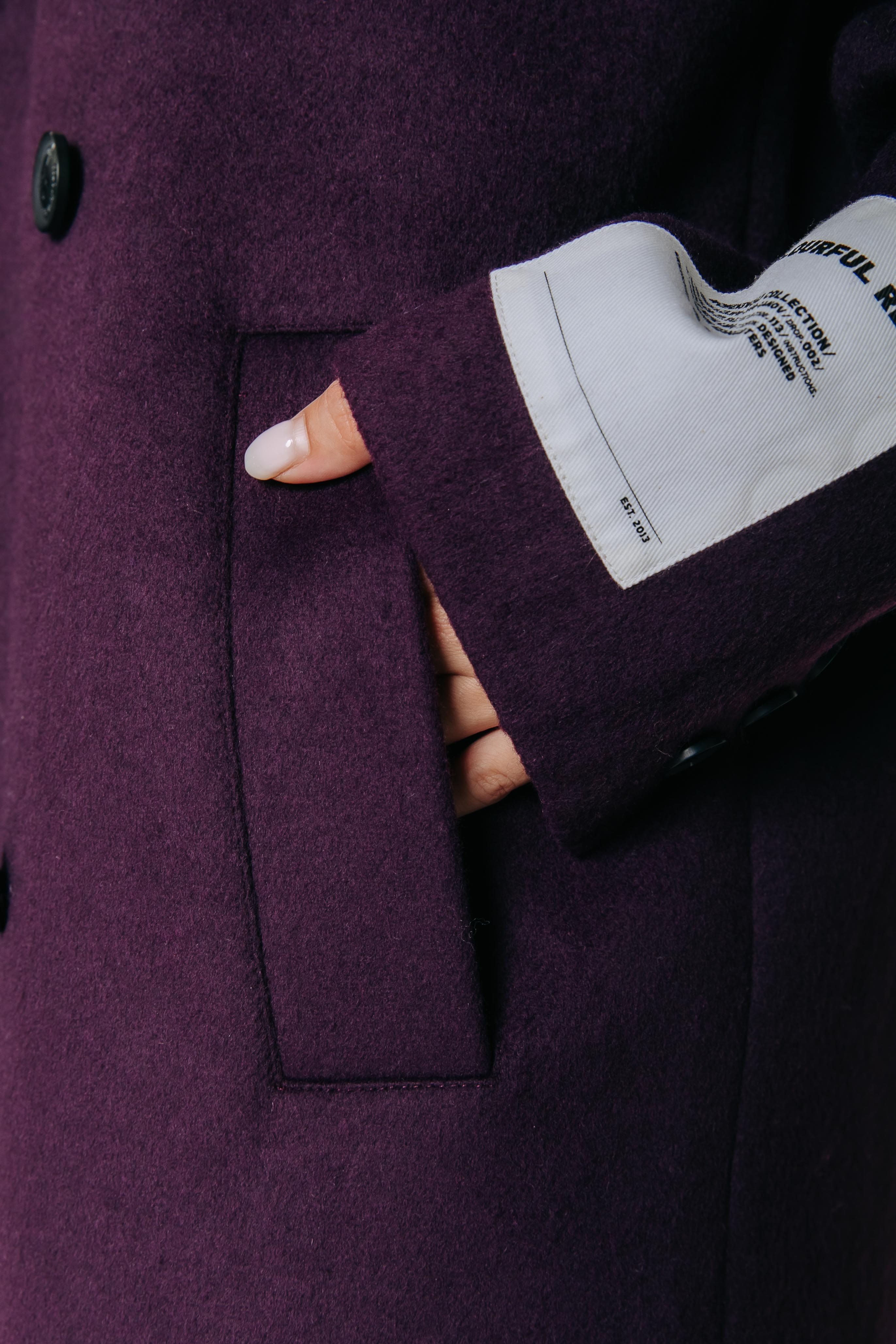 Zania Wool Long Coat | Dark purple