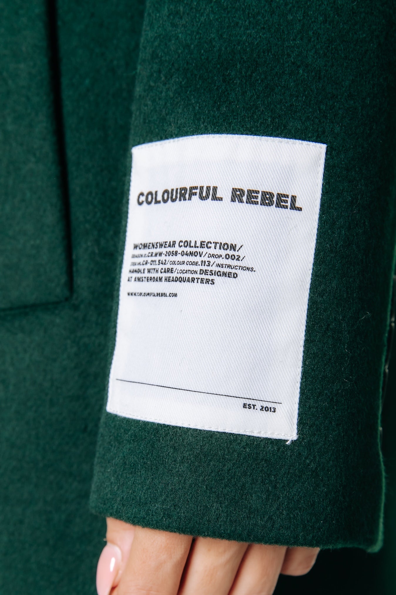Zania Wool Long Coat | Dark green