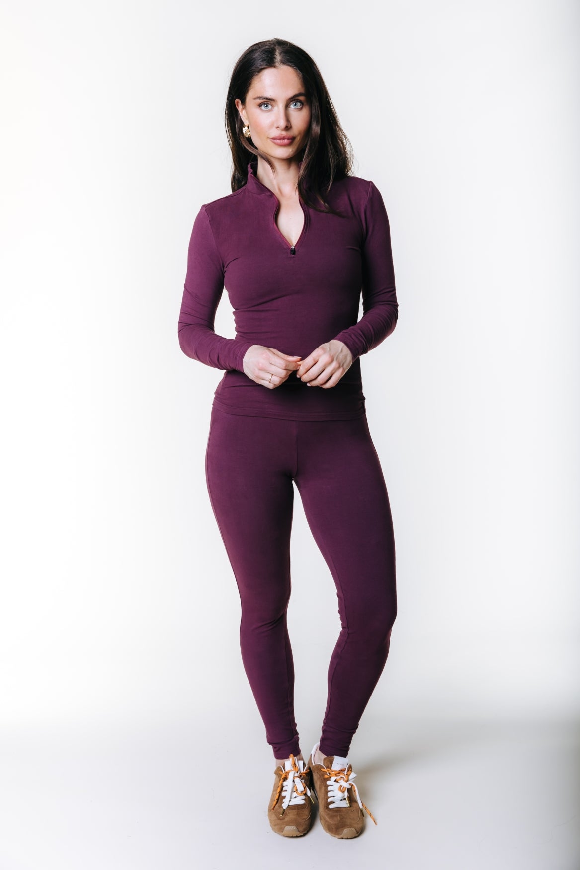 Fitted Pants | Merlot Red
