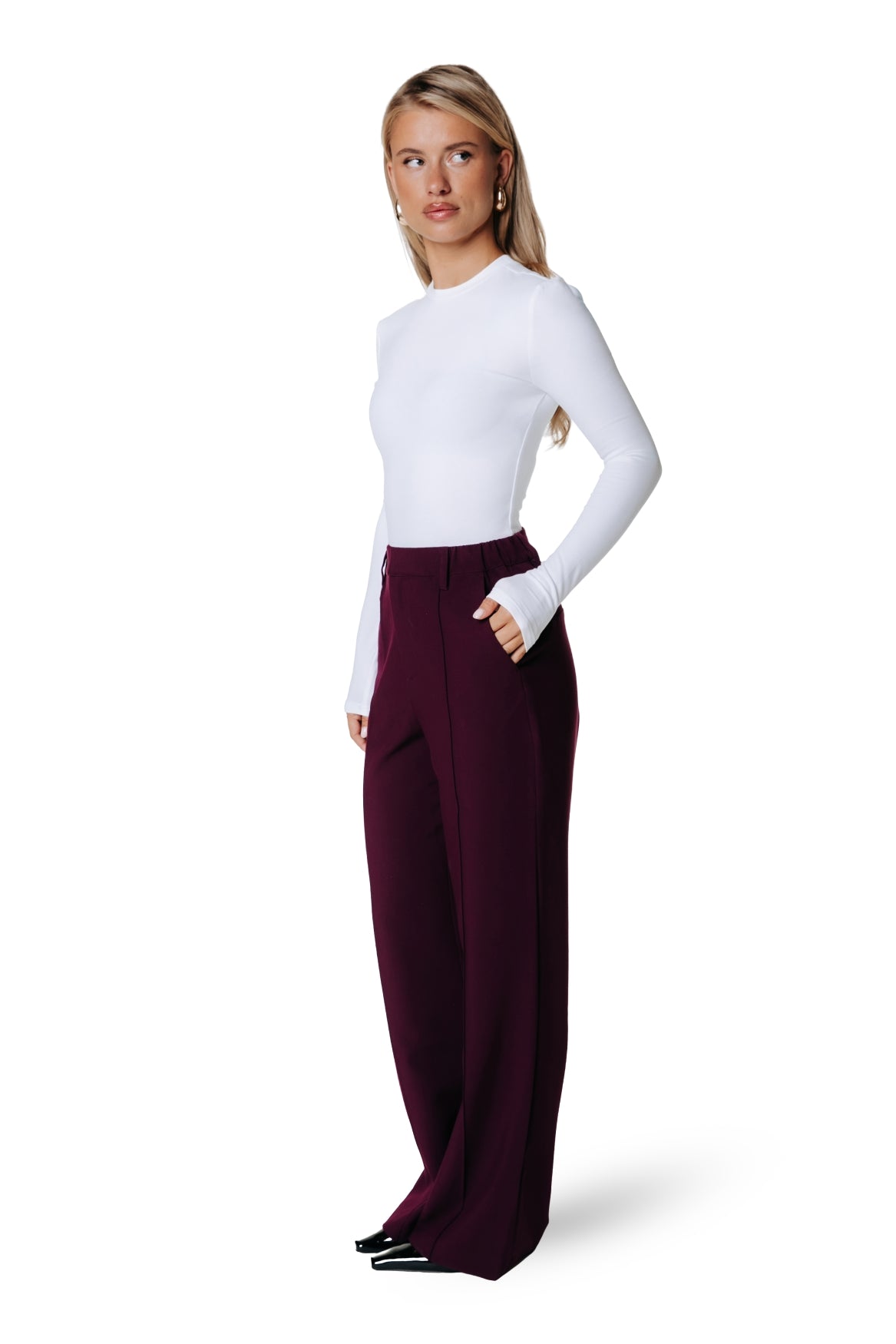 Rus Uni Pintuck Straight-Hose | Merlotrot