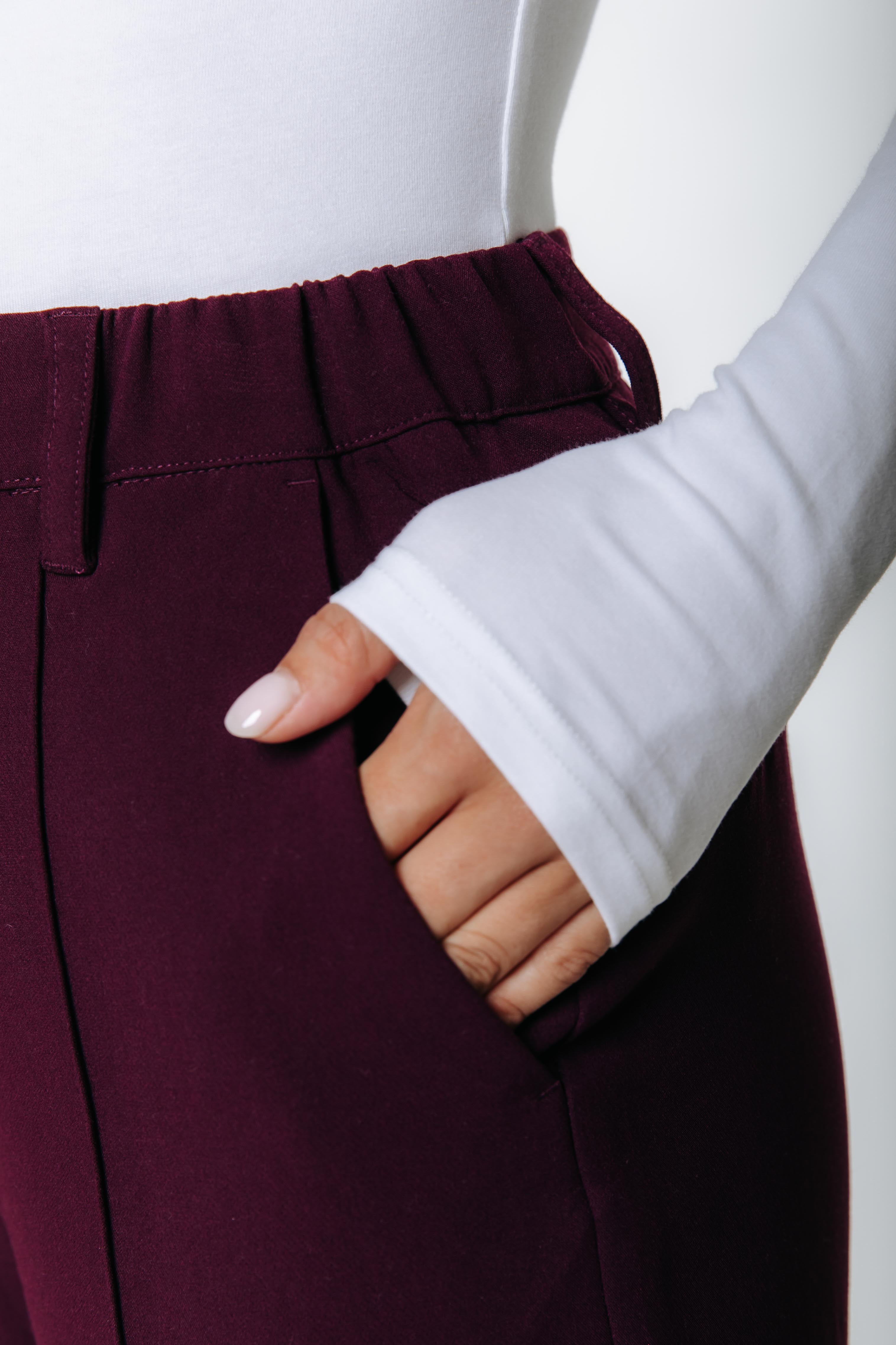Rus Uni Pintuck Straight-Hose | Merlotrot