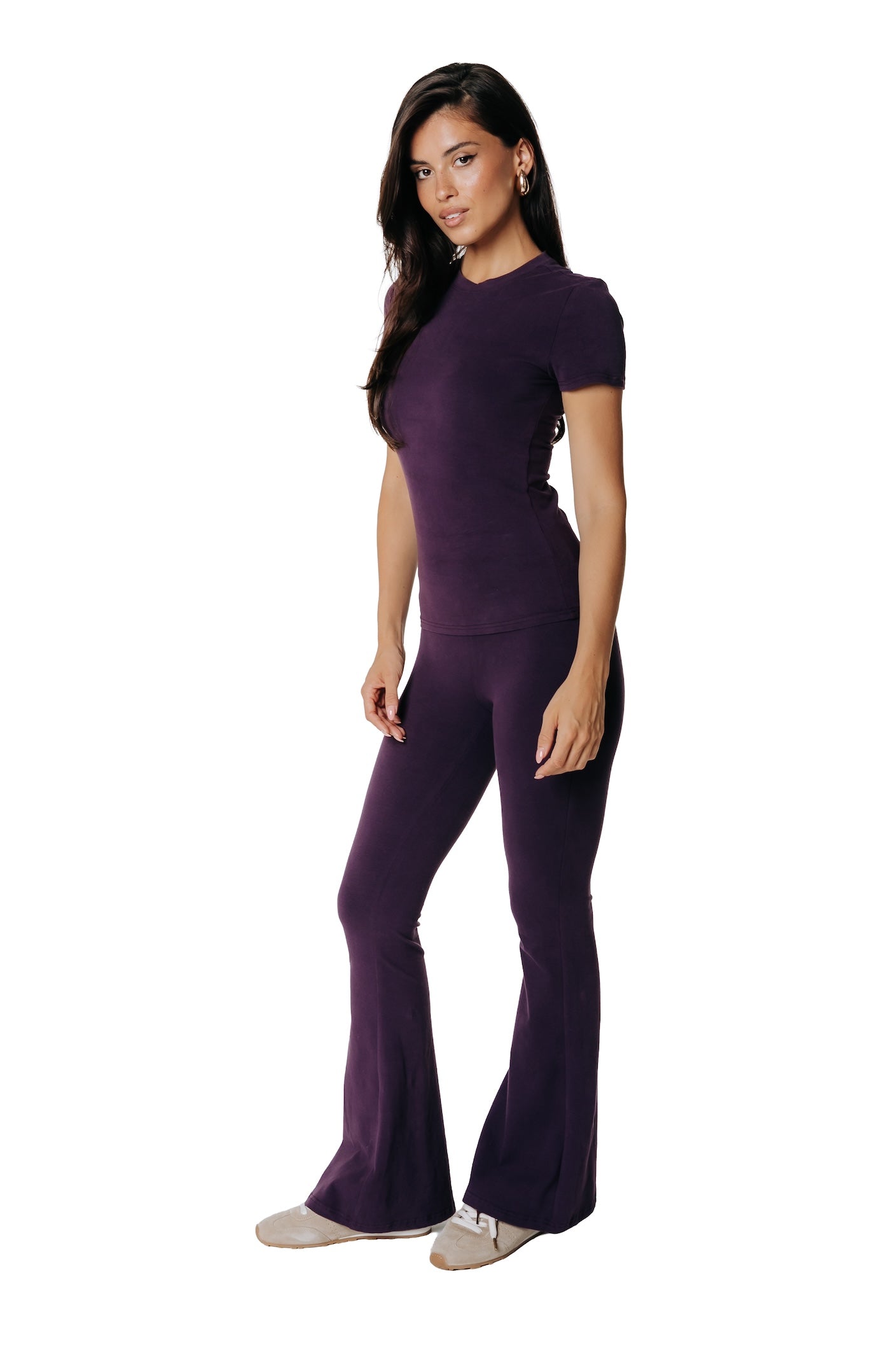 Fitted Flare Pants | Dark purple