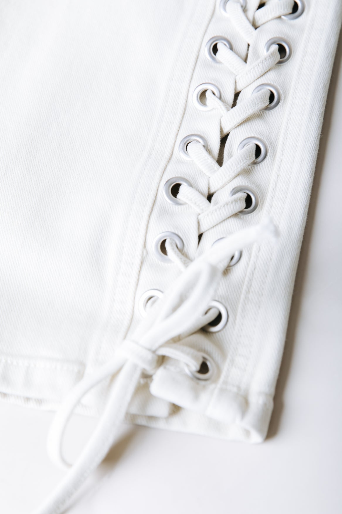 Jones Braided Straight Leg Denim Pants | Beige