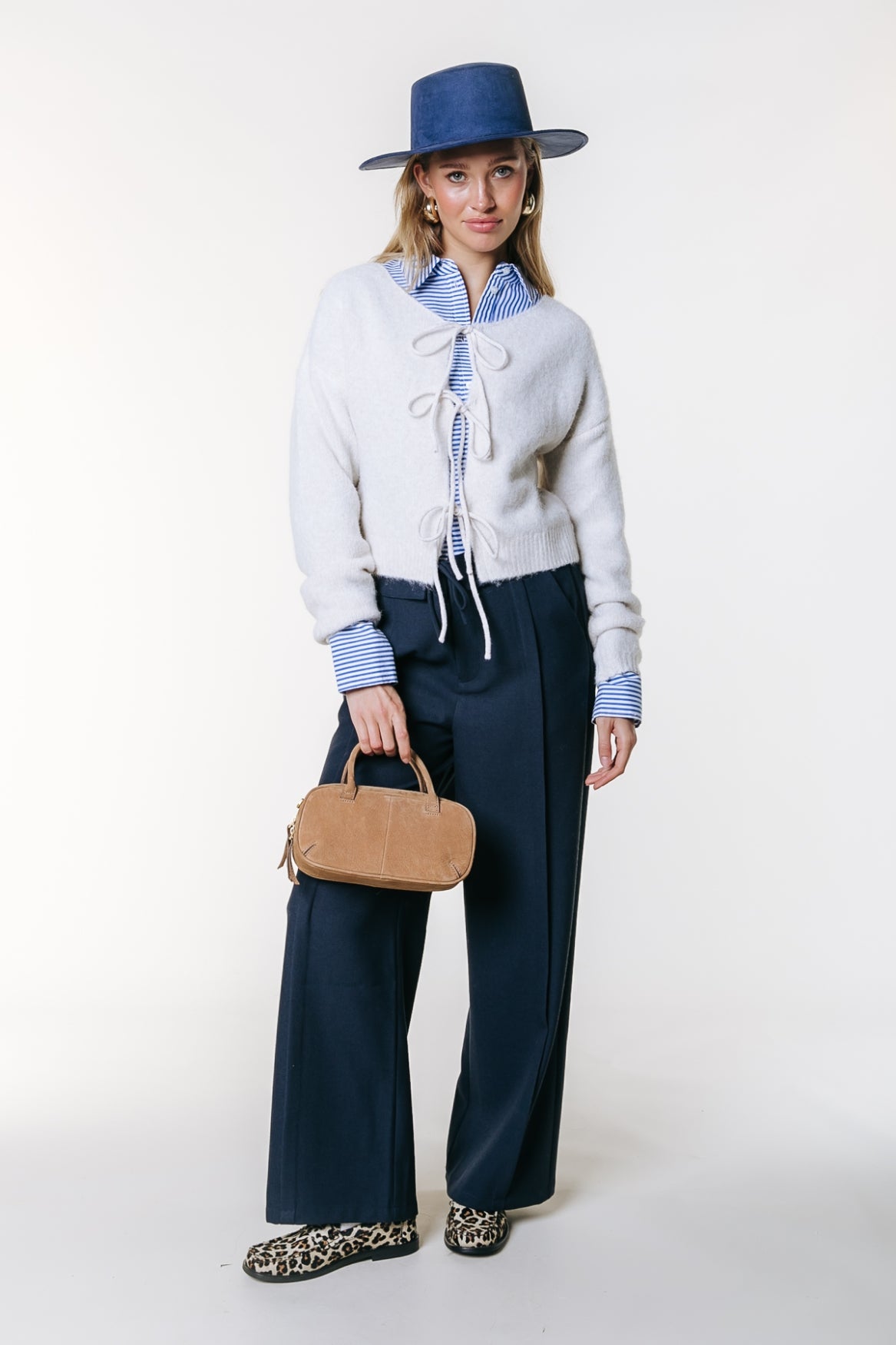 Giala Folded Hem Slouchy Pant | Deep blue