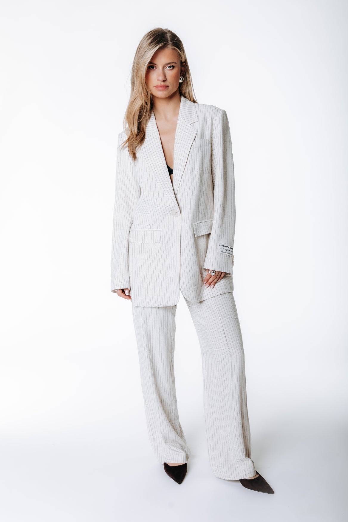 Jesra Pinstripe Blazer | Off white