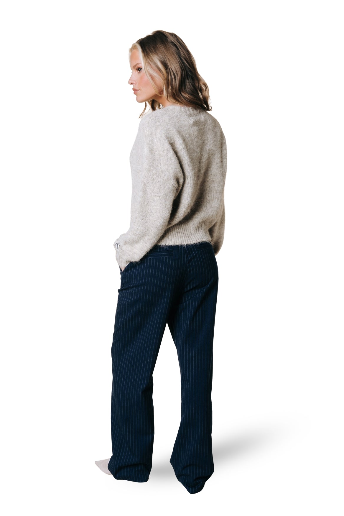 Rus Pinstripe Pants | Dark blue