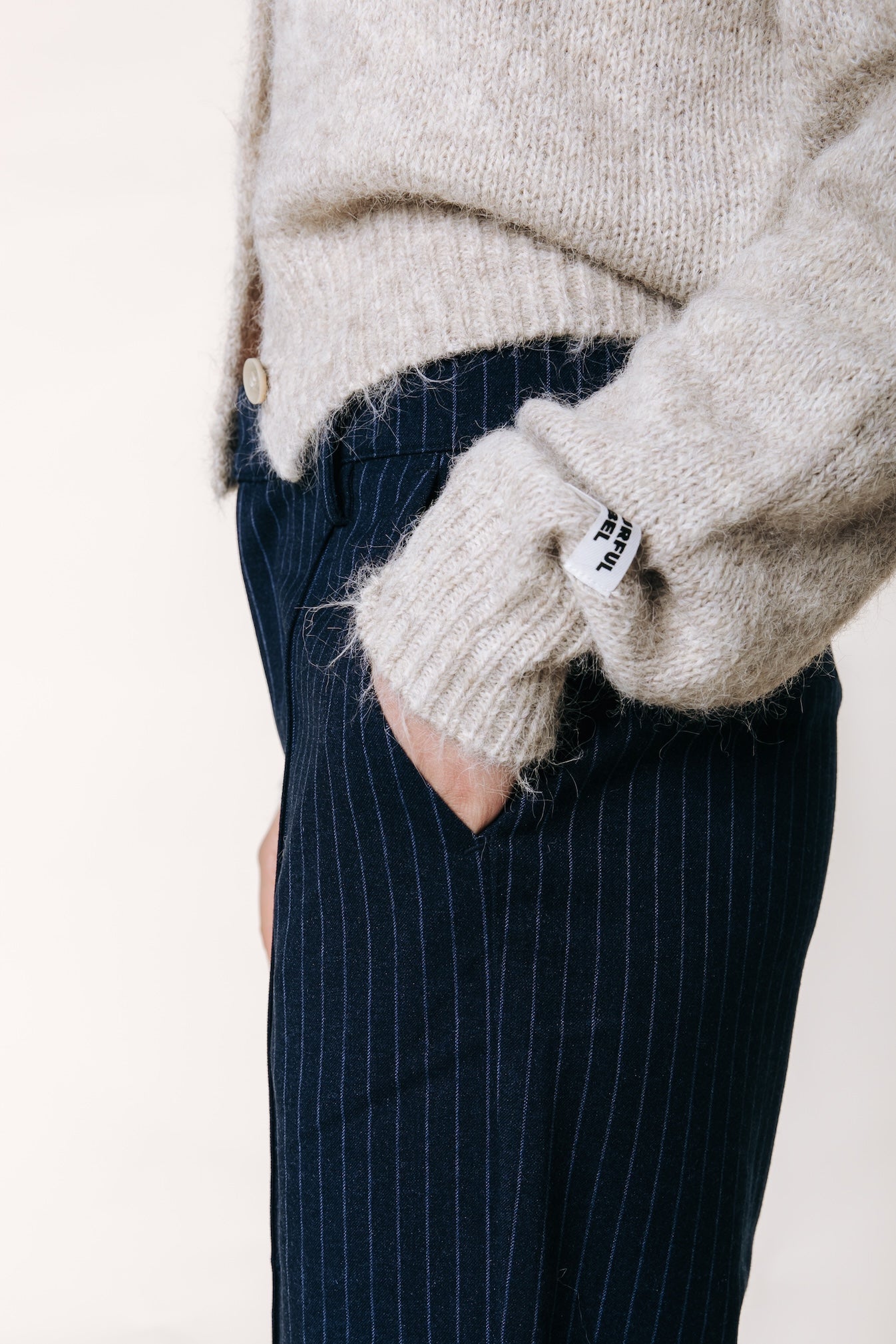 Rus Pinstripe Pants | Dark blue