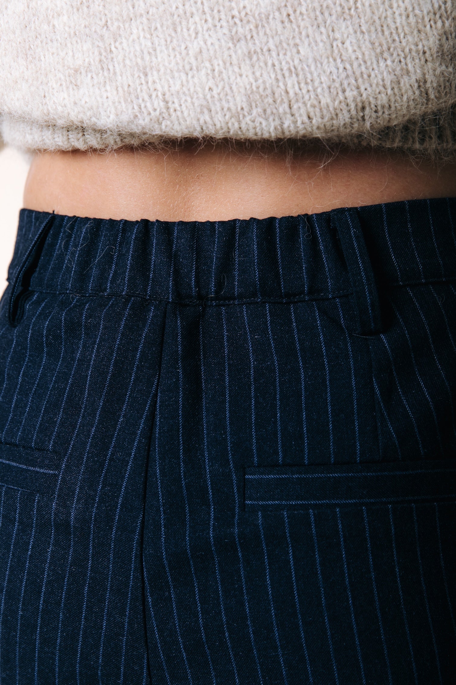 Rus Pinstripe Pants | Dark blue